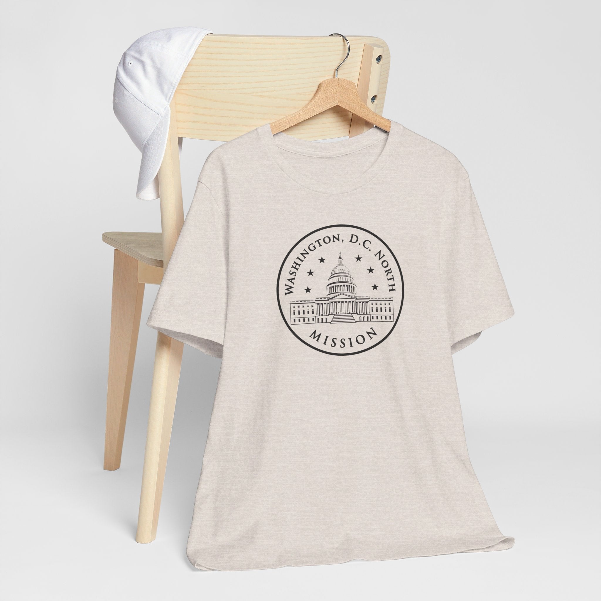 Washington DC North Mission Circular Monochrome Logo T-Shirt - Latter-Day Saint LDS Missionary Gift - Book of Mormon