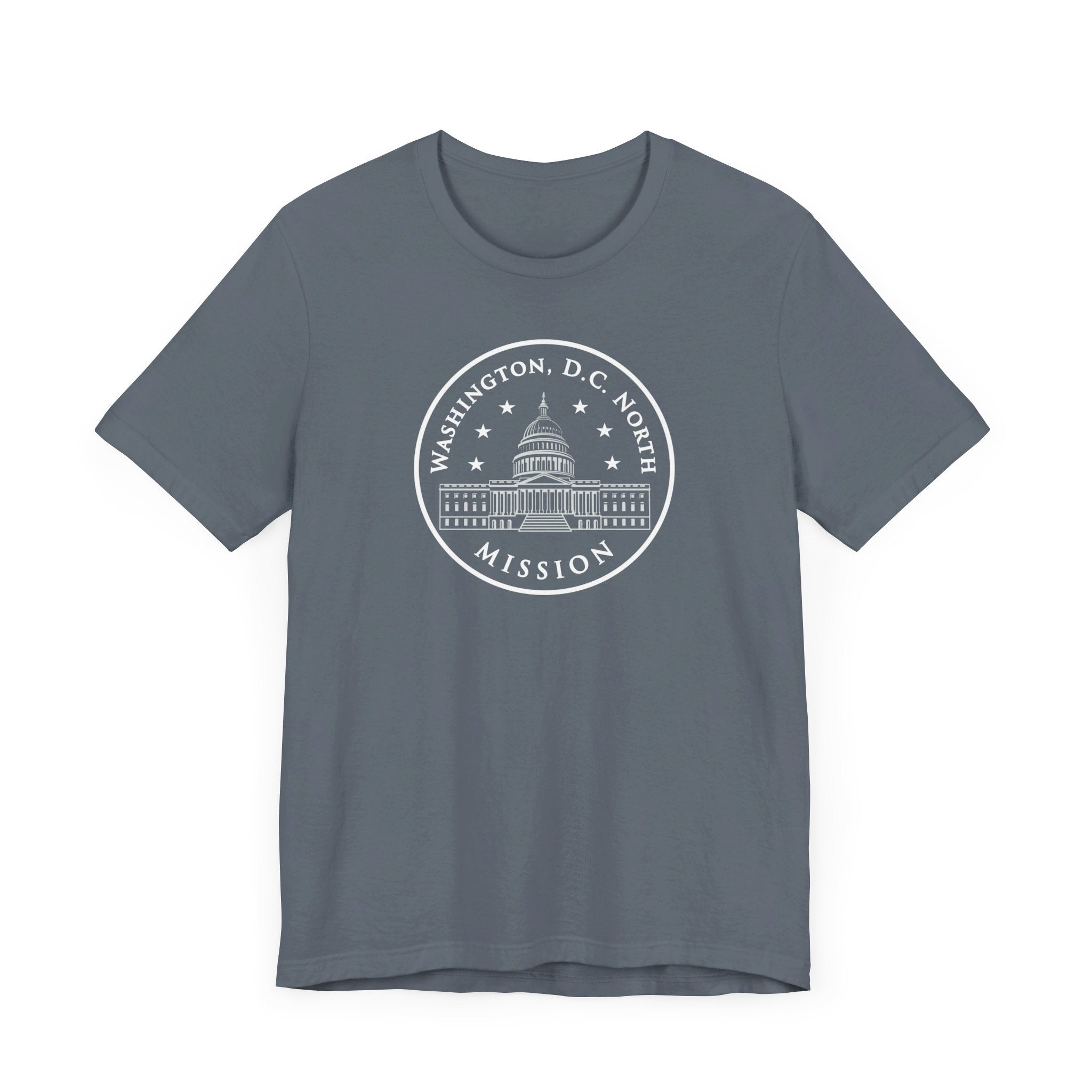 Washington DC North Mission Circular Monochrome Logo T-Shirt - Latter-Day Saint LDS Missionary Gift - Book of Mormon
