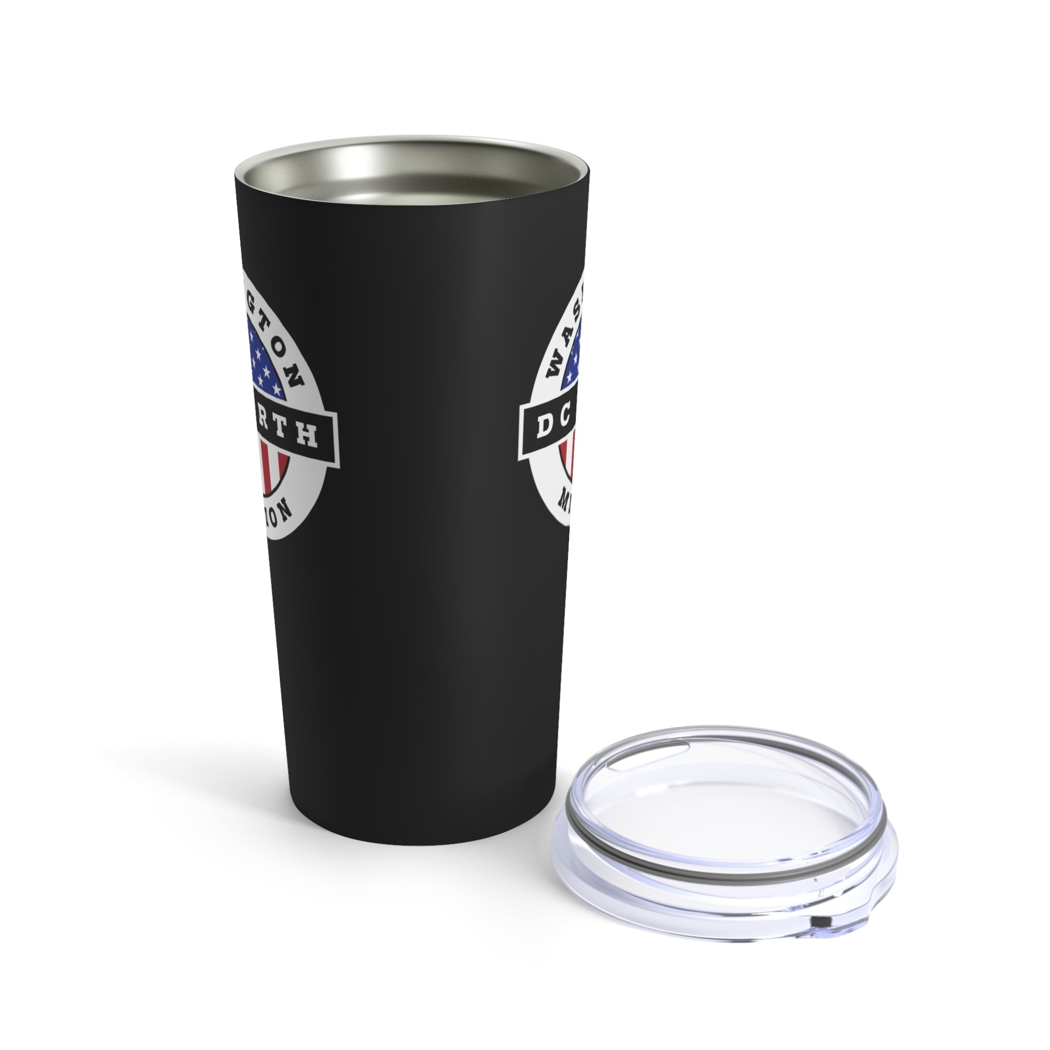 Washington DC North Mission USA Flag Logo Tumbler 20oz Black - Latter-Day Saint LDS Missionary Gift - Book of Mormon