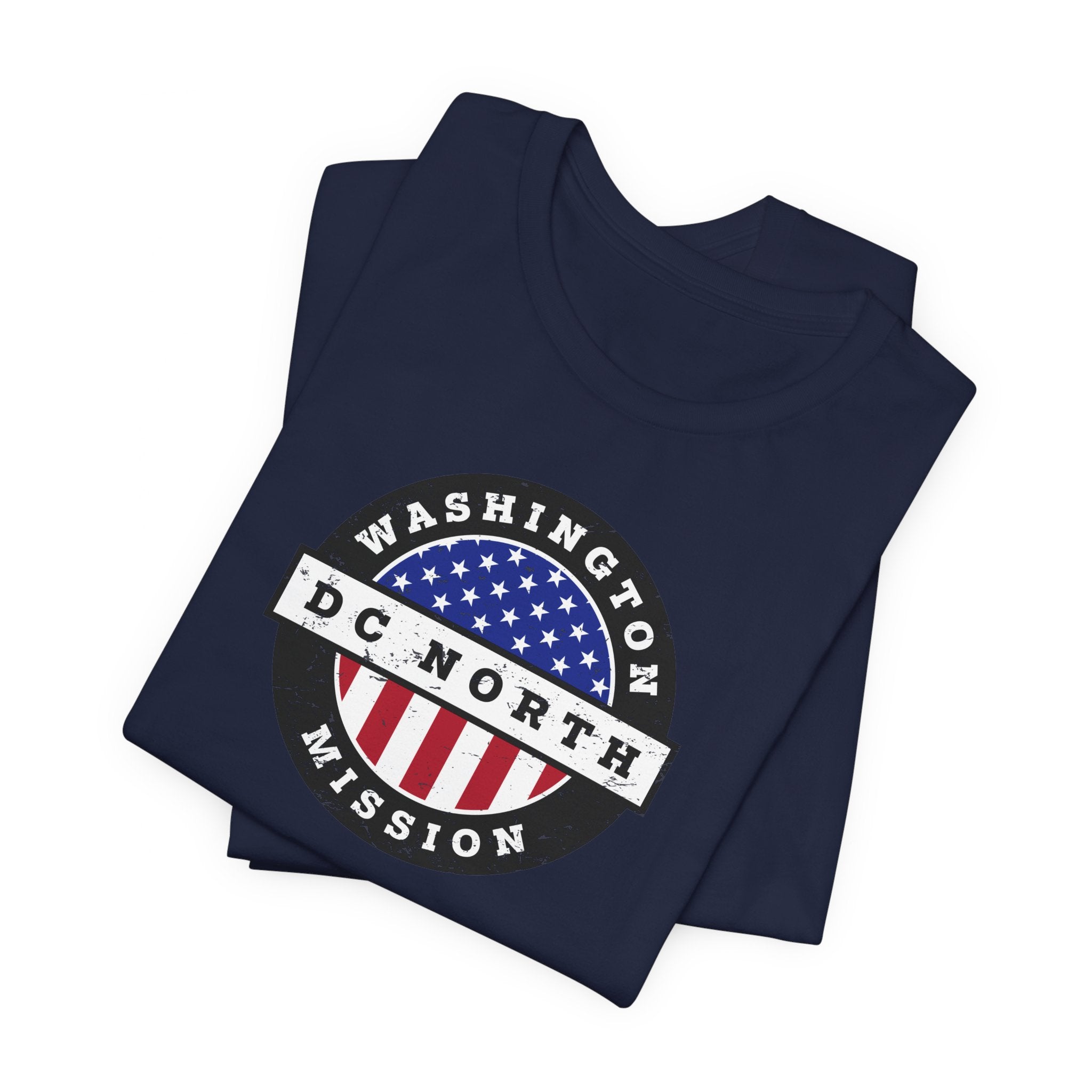 Washington DC North Mission Vintage Circular USA Flag T-Shirt - Latter-Day Saint LDS Missionary Gift - Book of Mormon