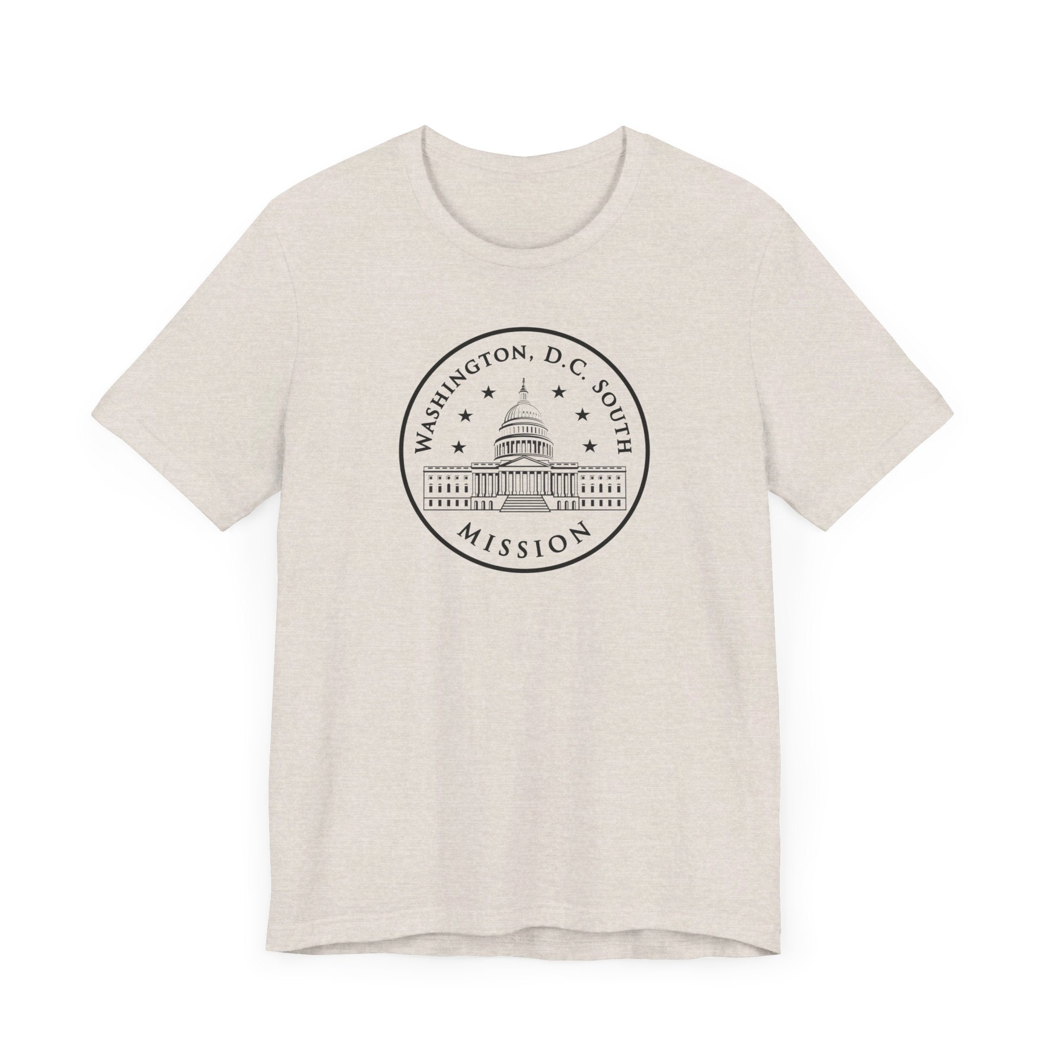 Washington DC South Mission Circular Monochrome Logo T-Shirt - Latter-Day Saint LDS Missionary Gift - Book of Mormon