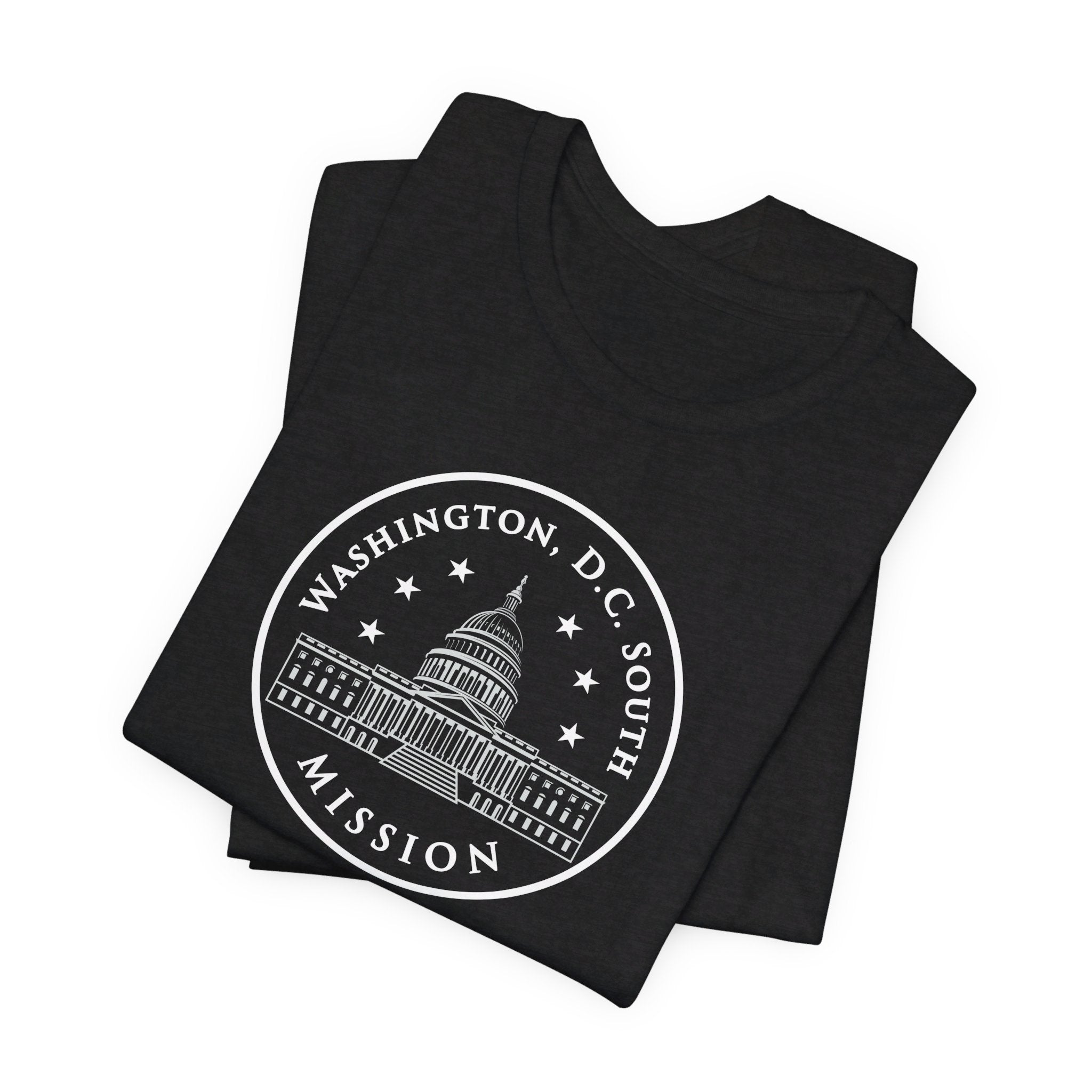Washington DC South Mission Circular Monochrome Logo T-Shirt - Latter-Day Saint LDS Missionary Gift - Book of Mormon