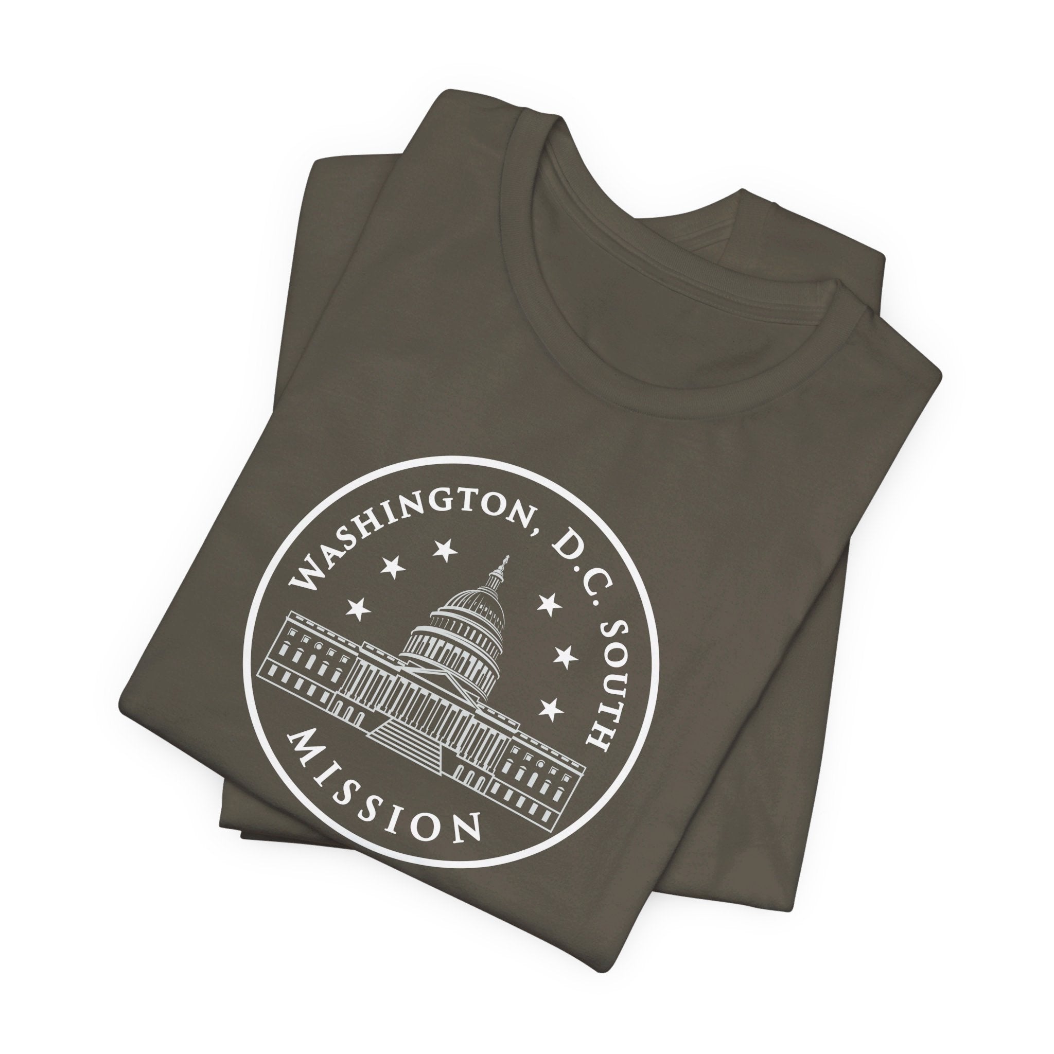 Washington DC South Mission Circular Monochrome Logo T-Shirt - Latter-Day Saint LDS Missionary Gift - Book of Mormon