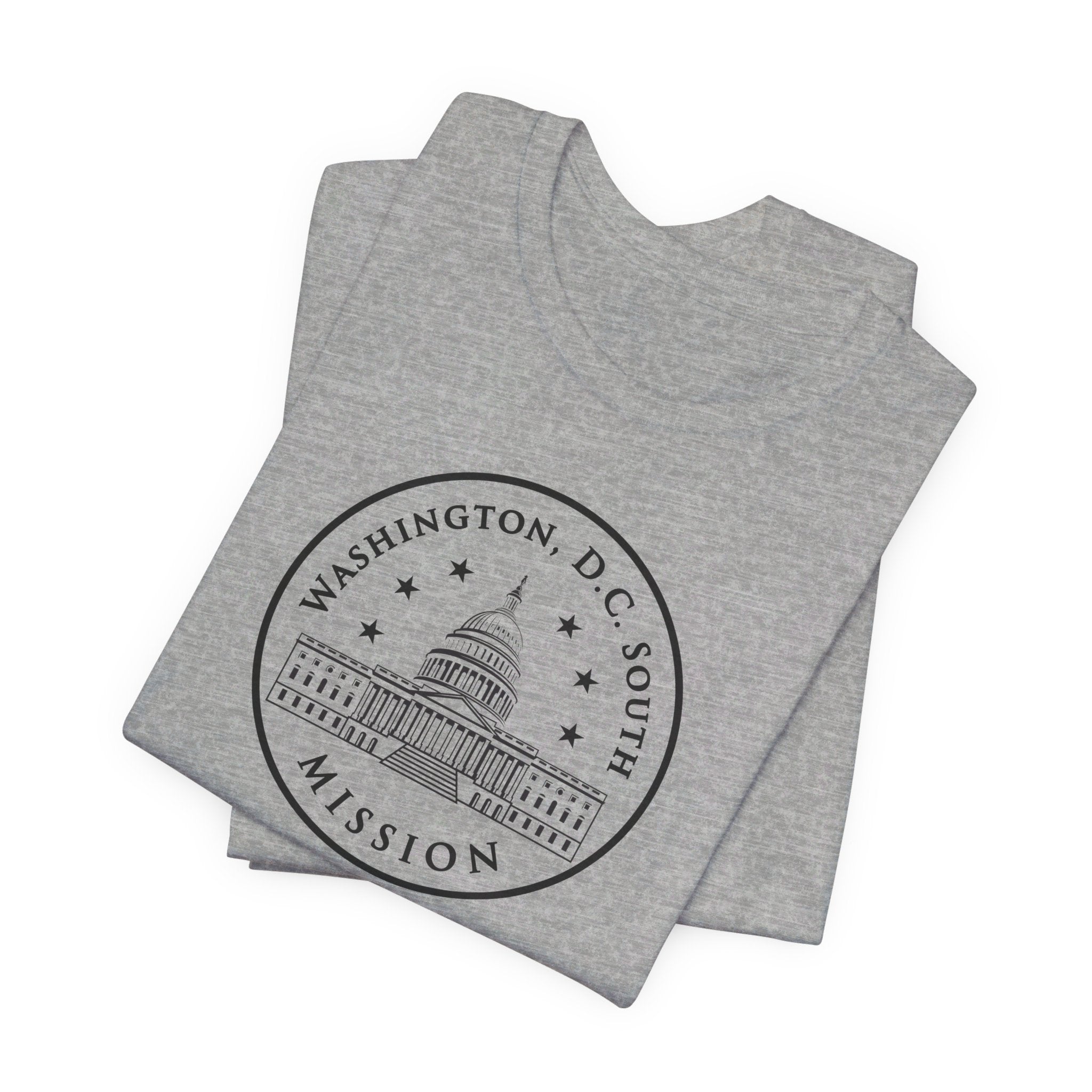 Washington DC South Mission Circular Monochrome Logo T-Shirt - Latter-Day Saint LDS Missionary Gift - Book of Mormon