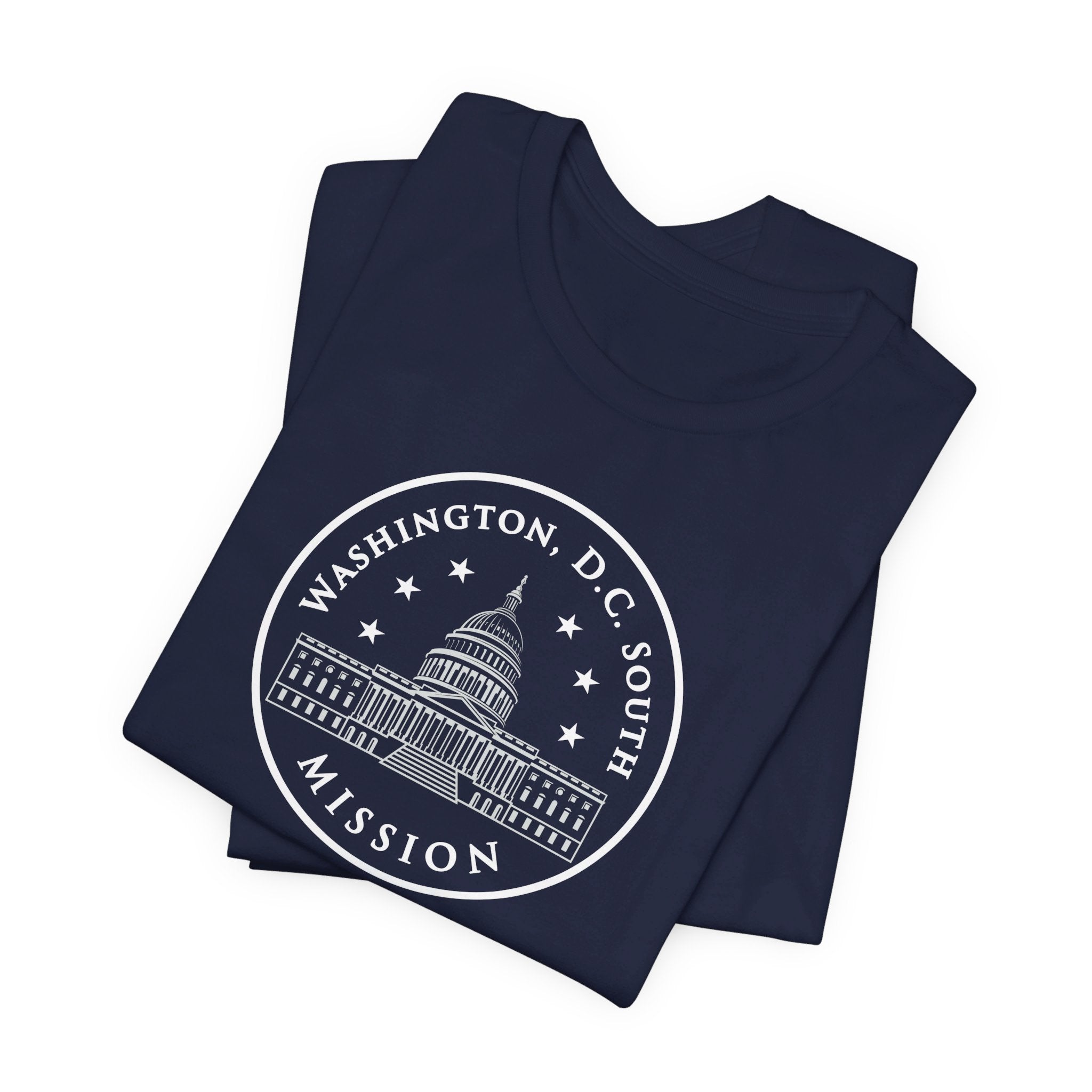 Washington DC South Mission Circular Monochrome Logo T-Shirt - Latter-Day Saint LDS Missionary Gift - Book of Mormon