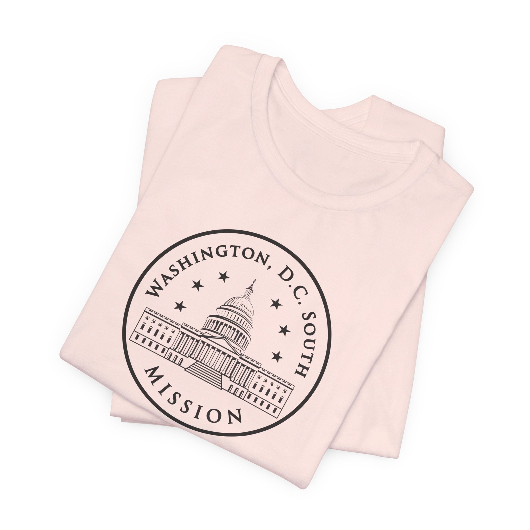 Washington DC South Mission Circular Monochrome Logo T-Shirt - Latter-Day Saint LDS Missionary Gift - Book of Mormon