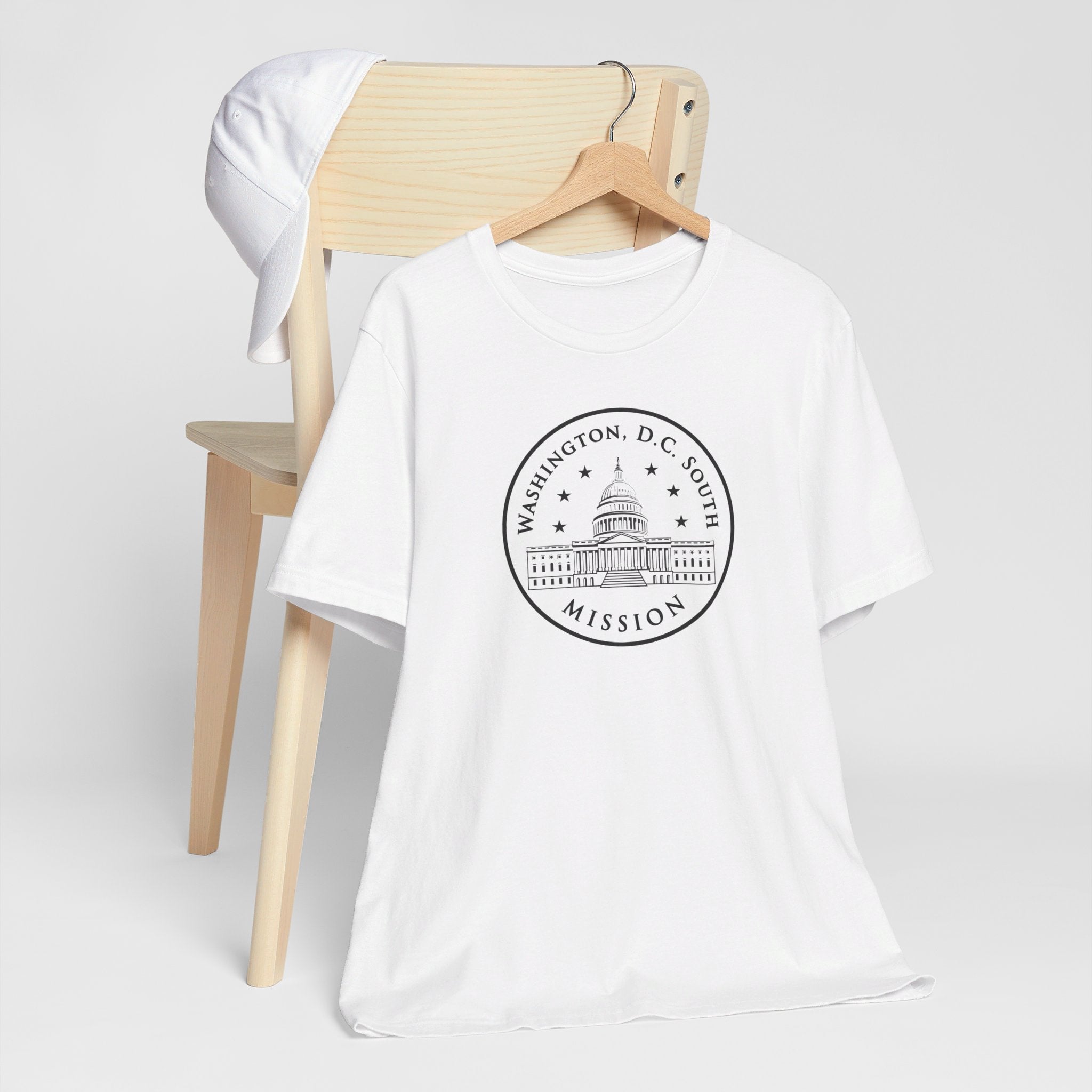 Washington DC South Mission Circular Monochrome Logo T-Shirt - Latter-Day Saint LDS Missionary Gift - Book of Mormon