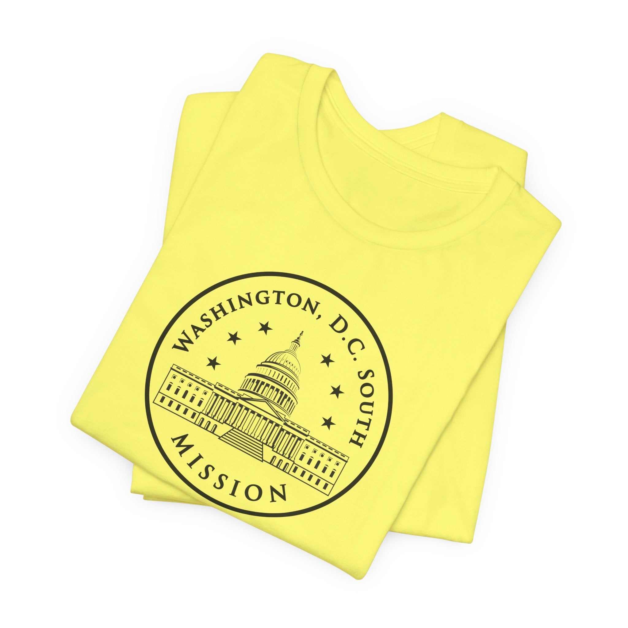 Washington DC South Mission Circular Monochrome Logo T-Shirt - Latter-Day Saint LDS Missionary Gift - Book of Mormon
