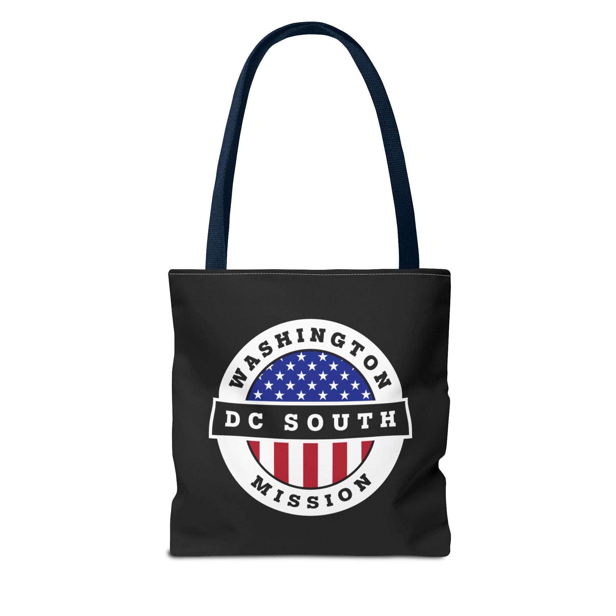 Washington DC South Mission USA Flag Logo Tote Bag Black - Mission Wishlist - LDS Missionary Gift Store