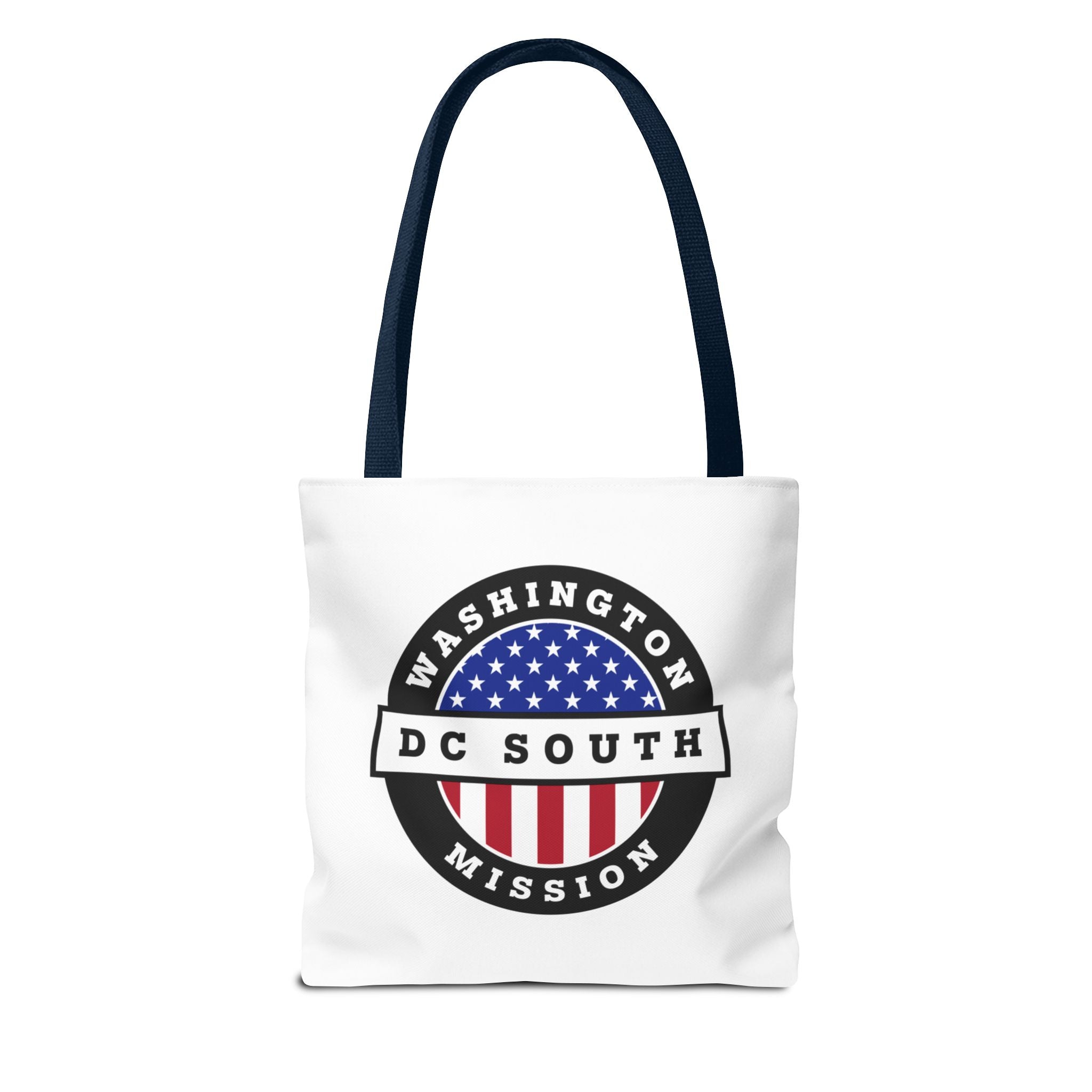 Washington DC South Mission USA Flag Logo Tote Bag White - Mission Wishlist - LDS Missionary Gift Store