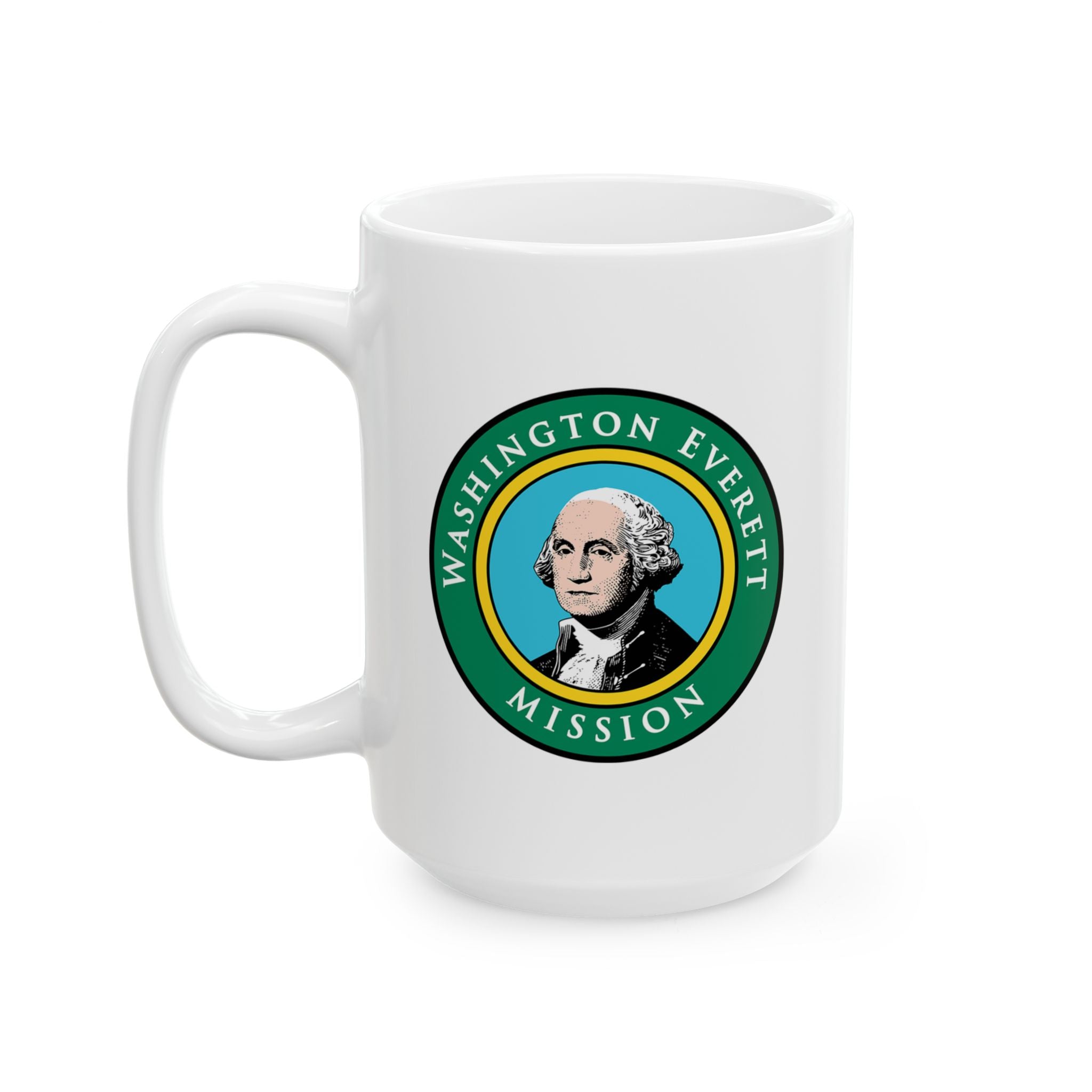 Washington Everett Mission State Flag Logo Ceramic Mug White - Mission Wishlist - LDS Missionary Gift Store
