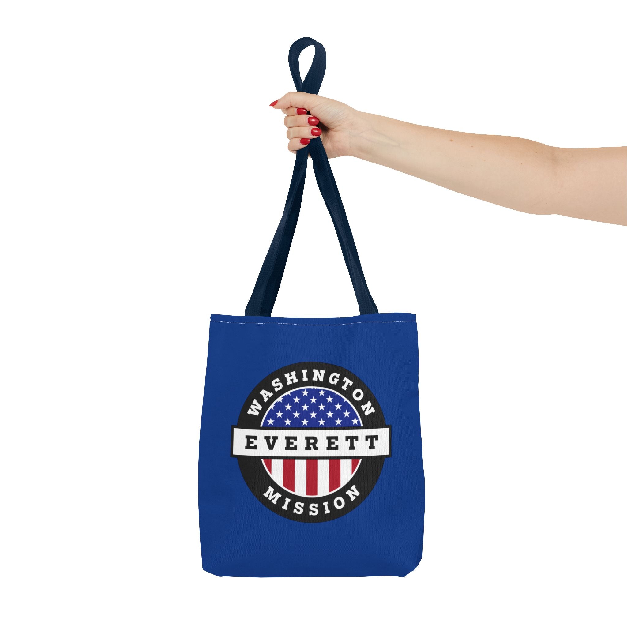Washington Everett Mission USA Flag Logo Tote Bag Blue - Mission Wishlist - LDS Missionary Gift Store