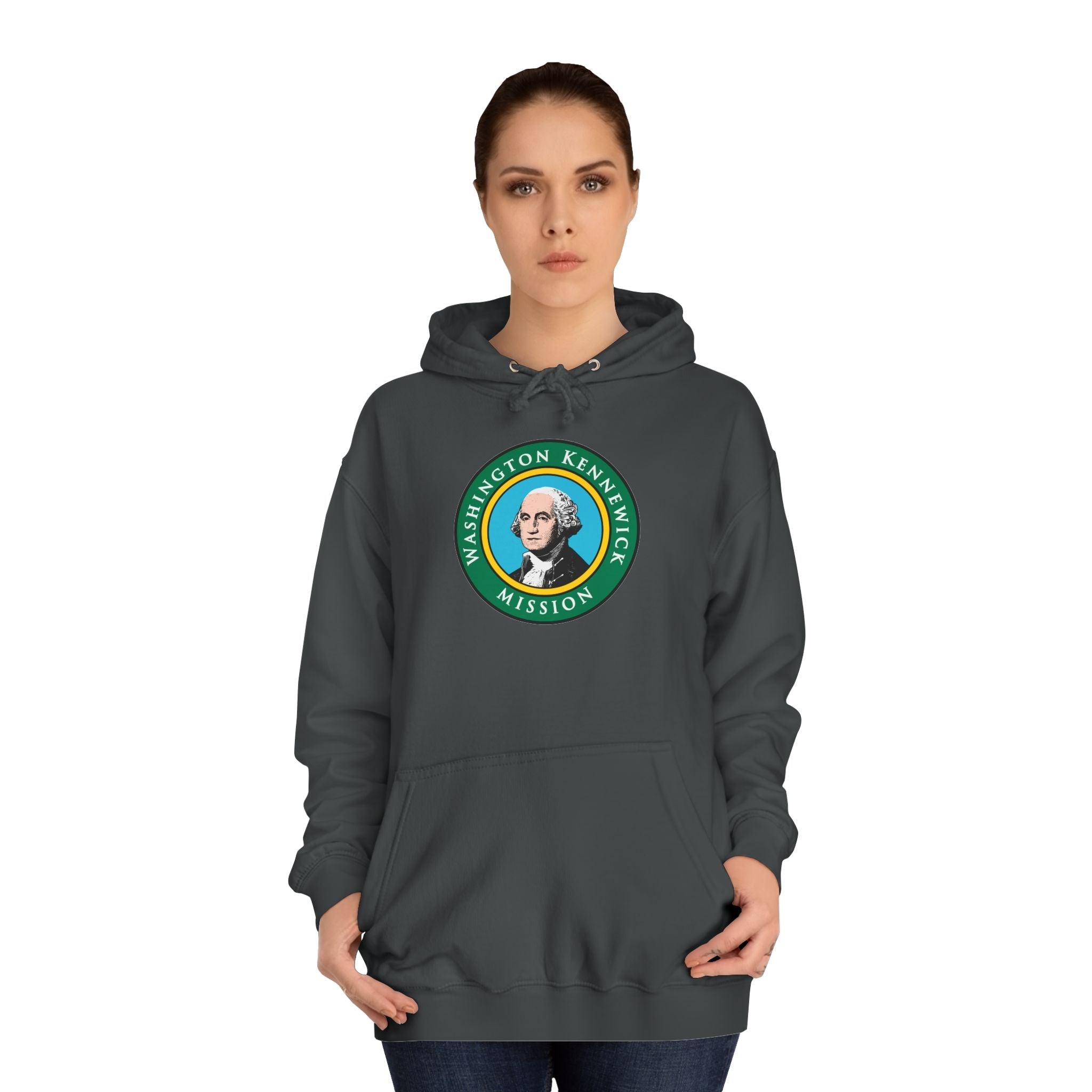 Washington Kennewick Mission State Flag Logo (Black Border) College Hoodie - Mission Wishlist - LDS Missionary Gift Store
