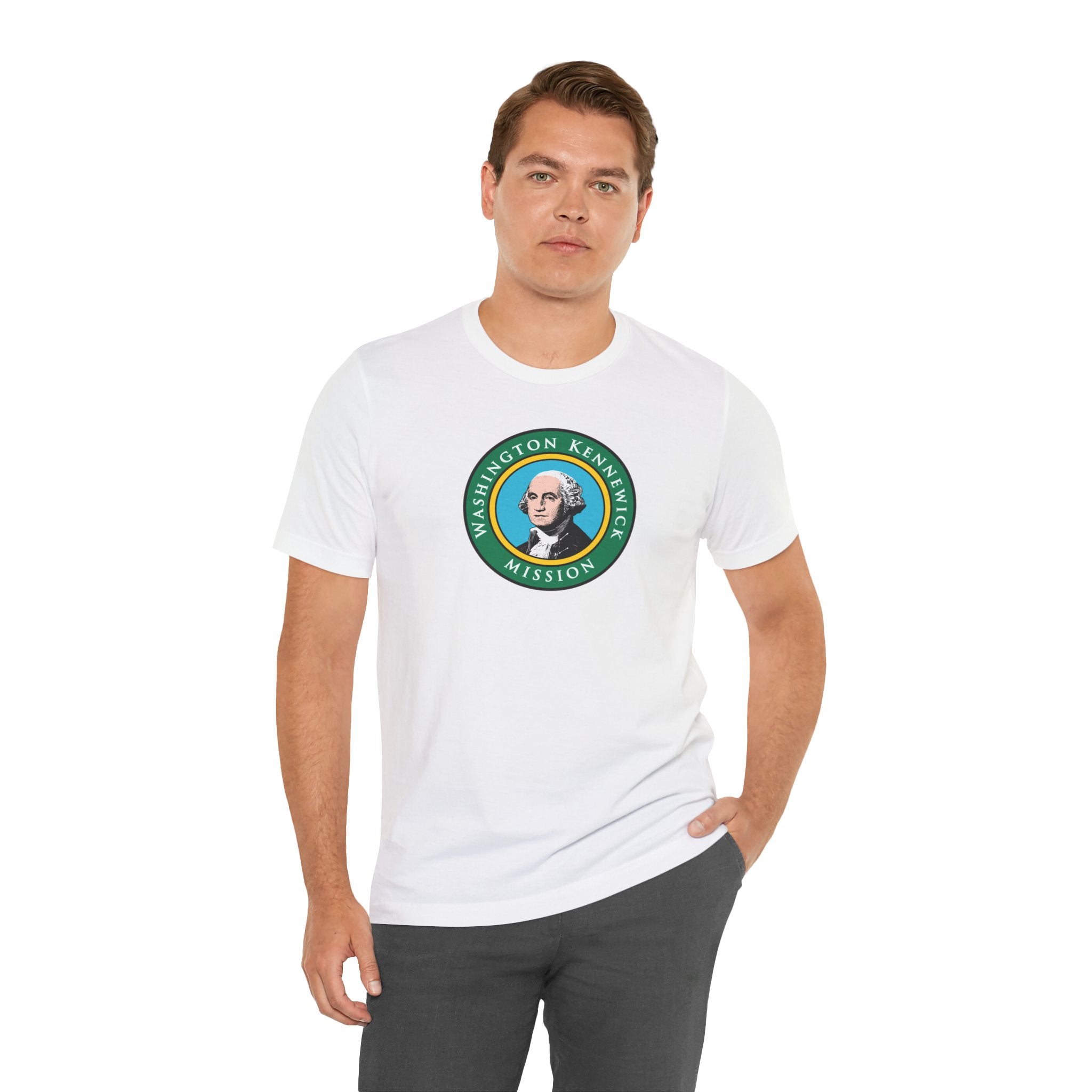 Washington Kennewick Mission State Flag Logo (Black Border) T-shirt - Mission Wishlist - LDS Missionary Gift Store