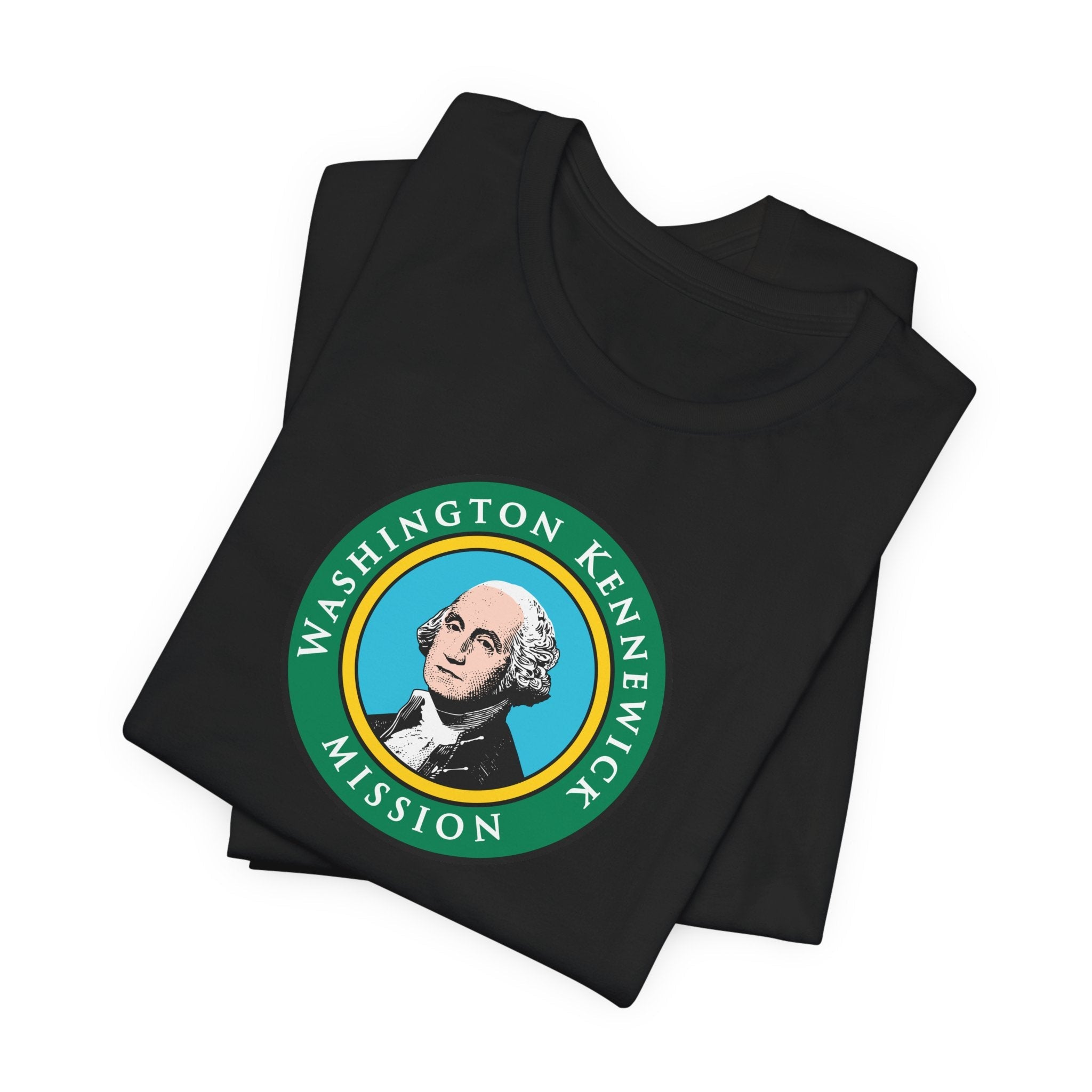 Washington Kennewick Mission State Flag Logo (Black Border) T-shirt - Mission Wishlist - LDS Missionary Gift Store