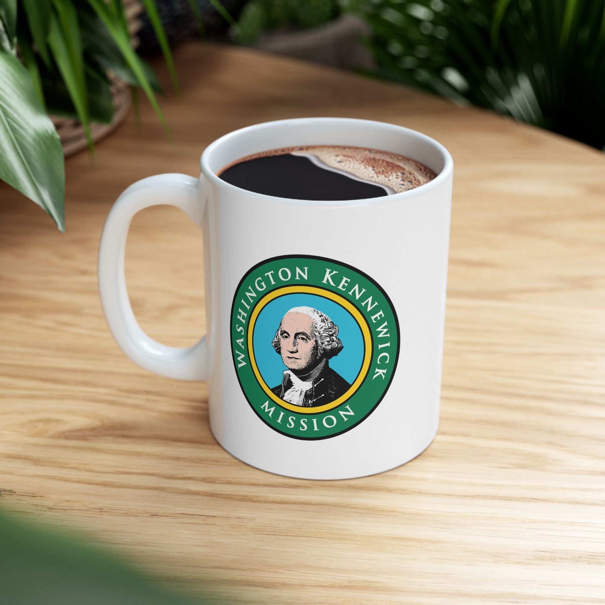 Washington Kennewick Mission State Flag Logo Ceramic Mug White - Latter-Day Saint LDS Missionary Gift - Book of Mormon