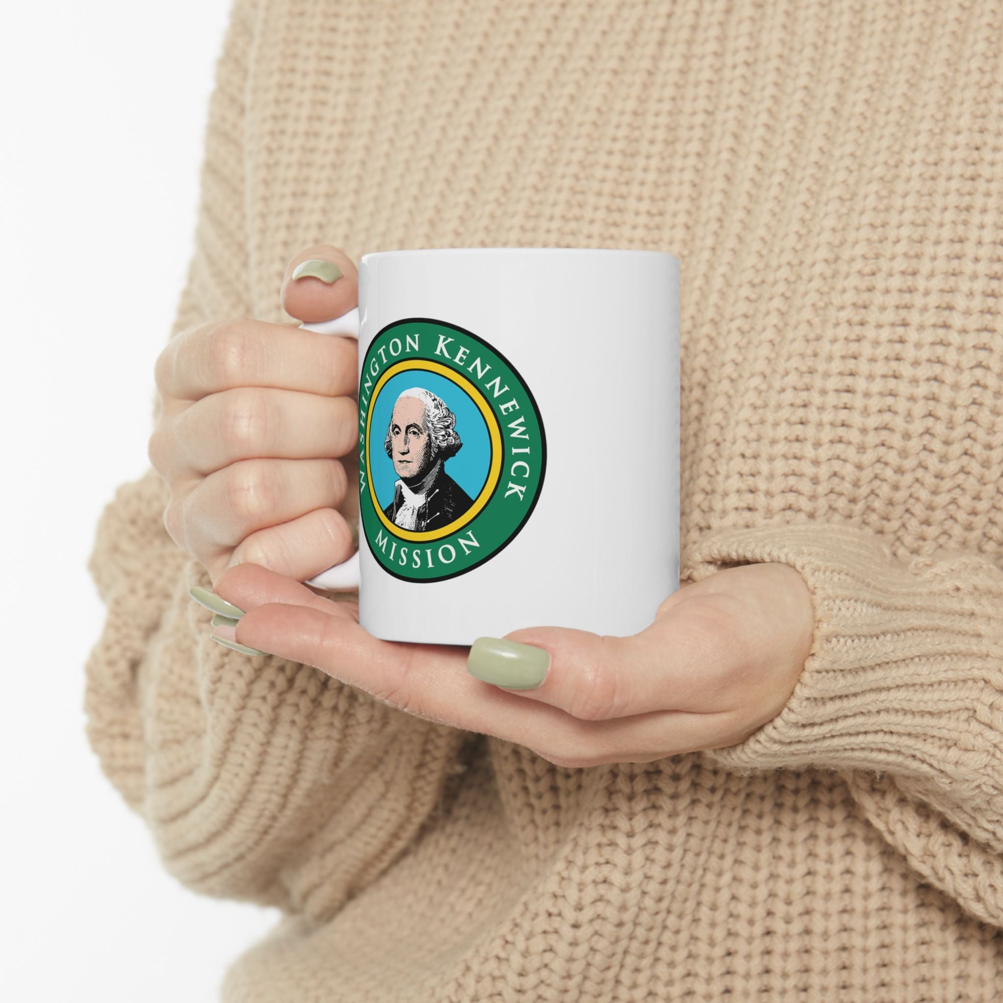 Washington Kennewick Mission State Flag Logo Ceramic Mug White - Latter-Day Saint LDS Missionary Gift - Book of Mormon