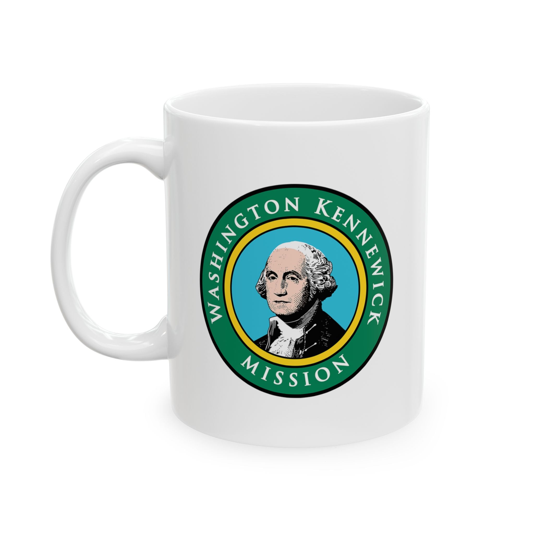 Washington Kennewick Mission State Flag Logo Ceramic Mug White - Latter-Day Saint LDS Missionary Gift - Book of Mormon