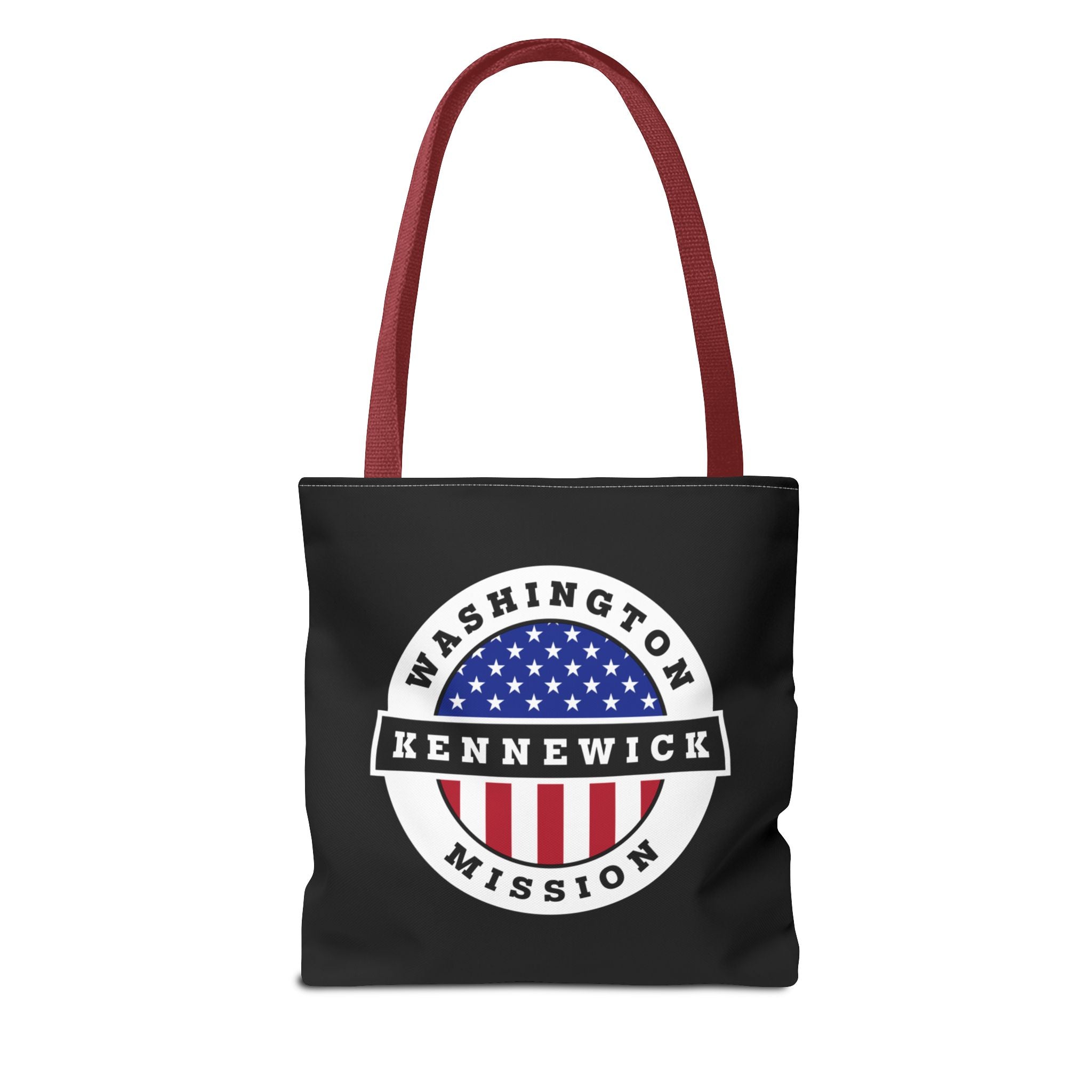 Washington Kennewick Mission USA Flag Logo Tote Bag Black - Mission Wishlist - LDS Missionary Gift Store