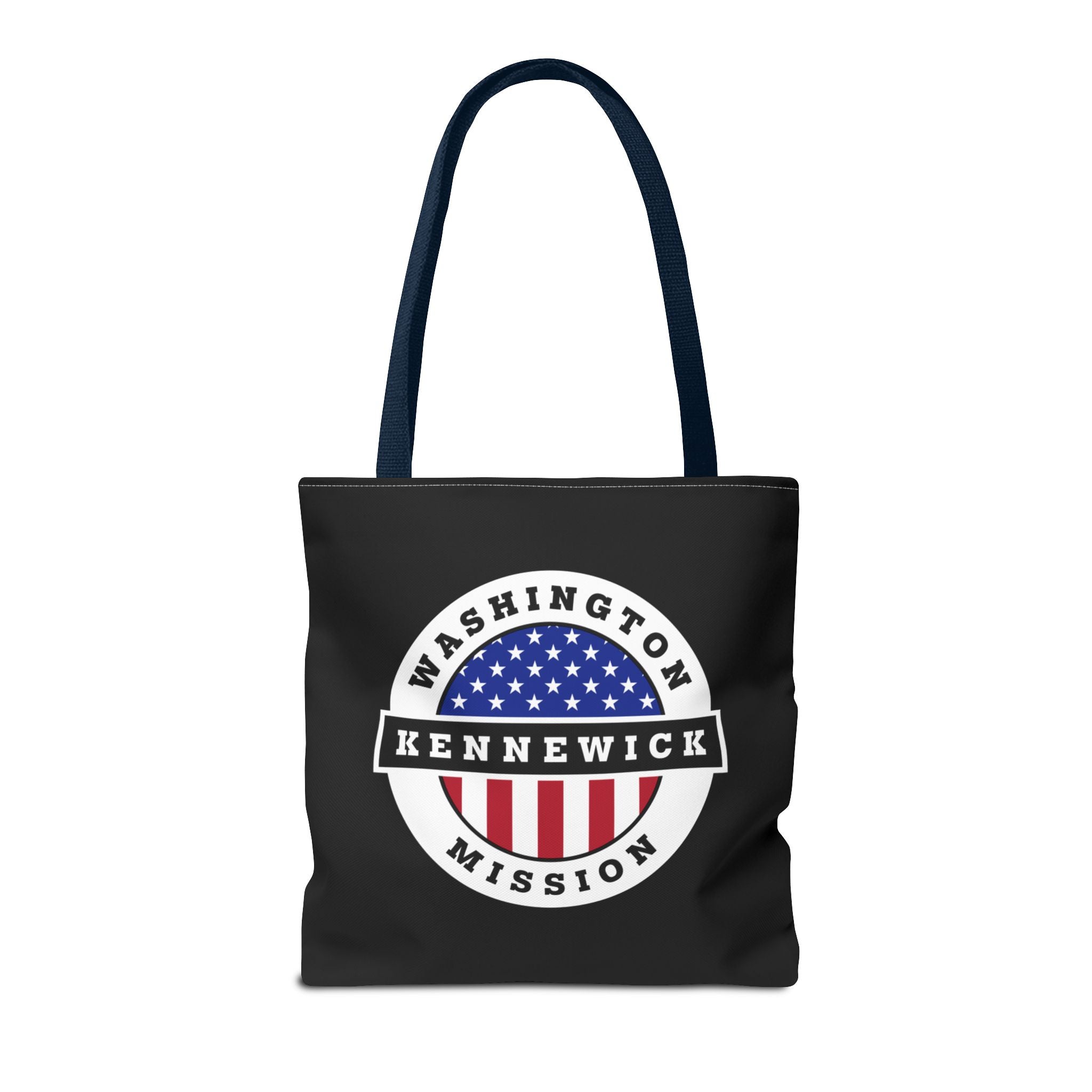 Washington Kennewick Mission USA Flag Logo Tote Bag Black - Mission Wishlist - LDS Missionary Gift Store