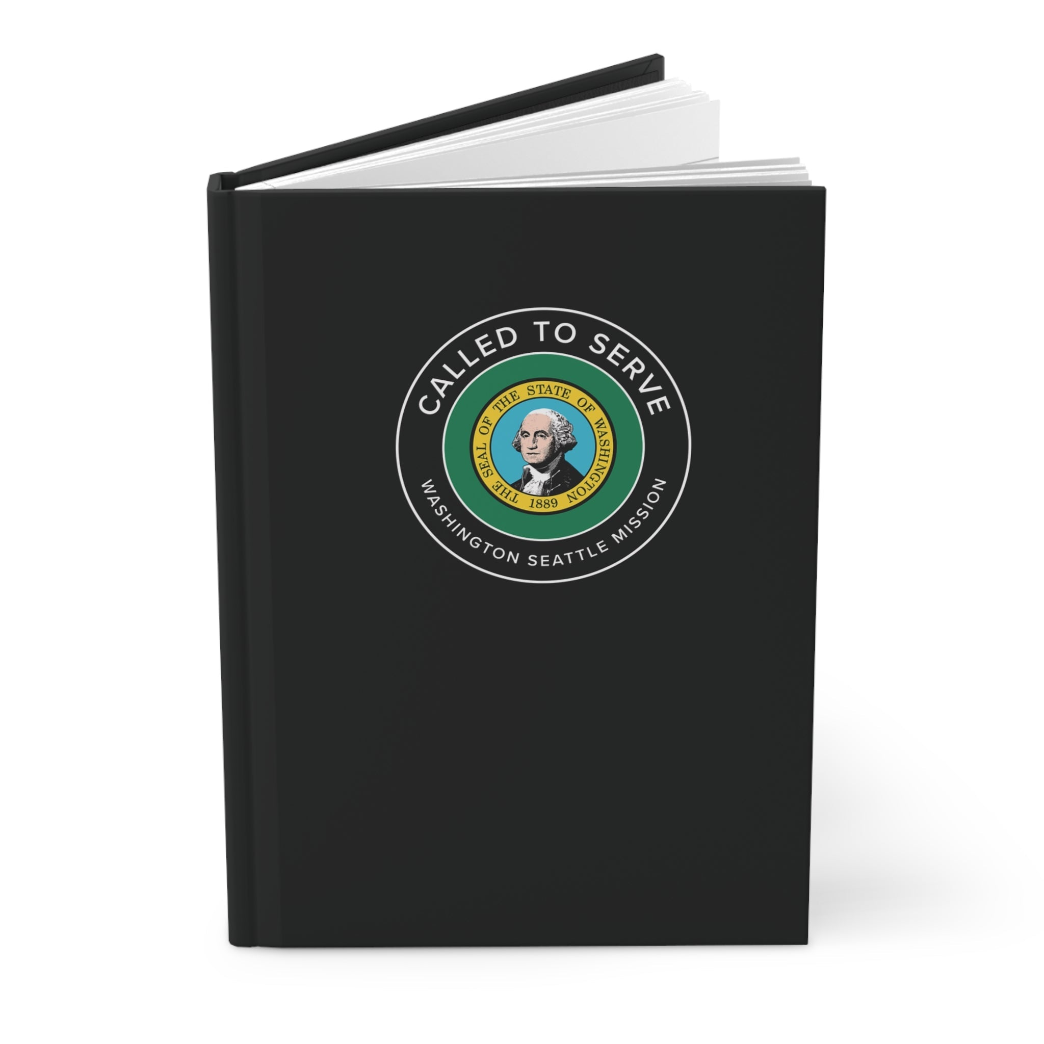 Washington Seattle Mission Circle Flag Called to Serve Black Hardcover Journal Matte - Latter-Day Saint LDS Missionary Gift - Book of Mormon