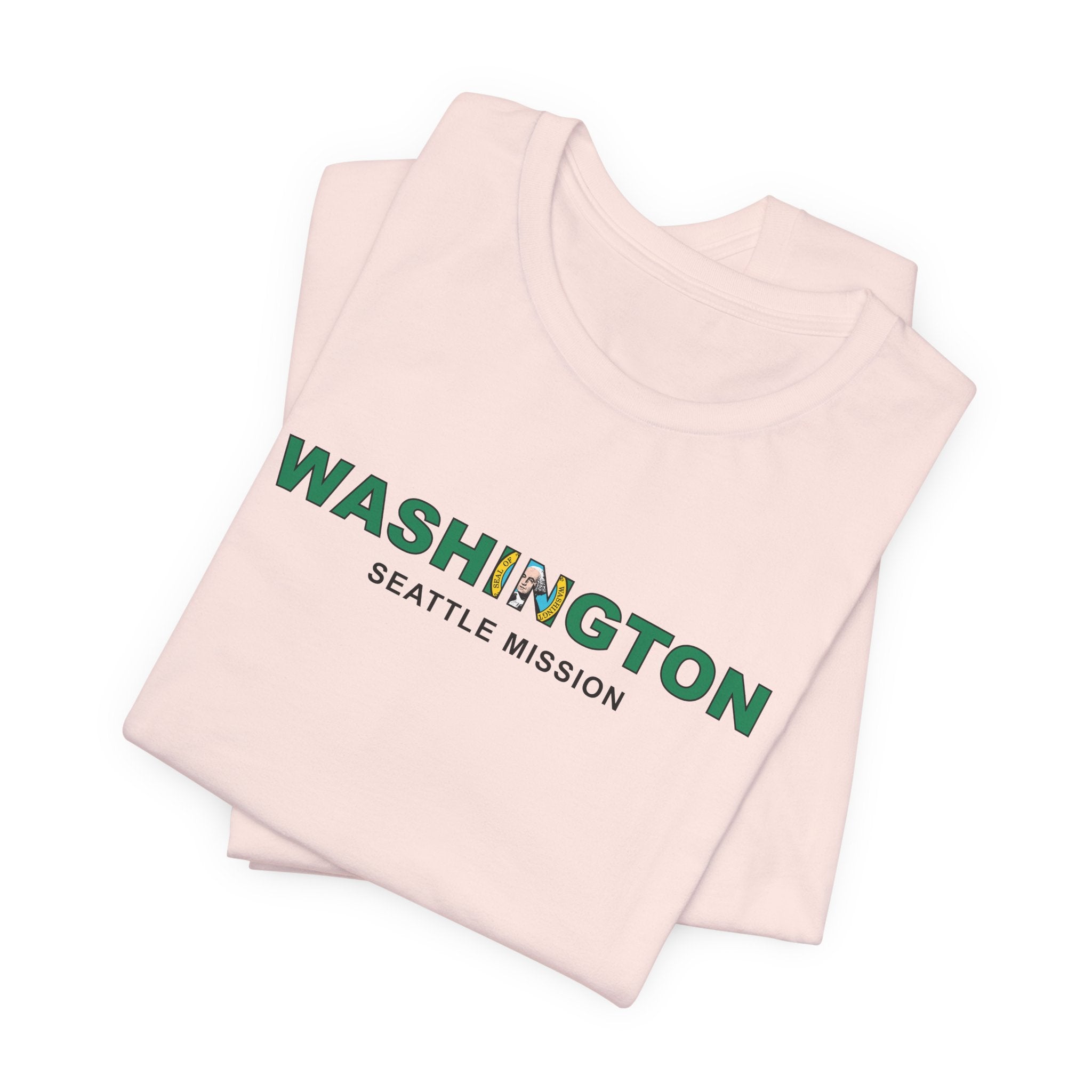 Washington Seattle Mission Flag Title T-shirt - Latter-Day Saint LDS Missionary Gift - Book of Mormon