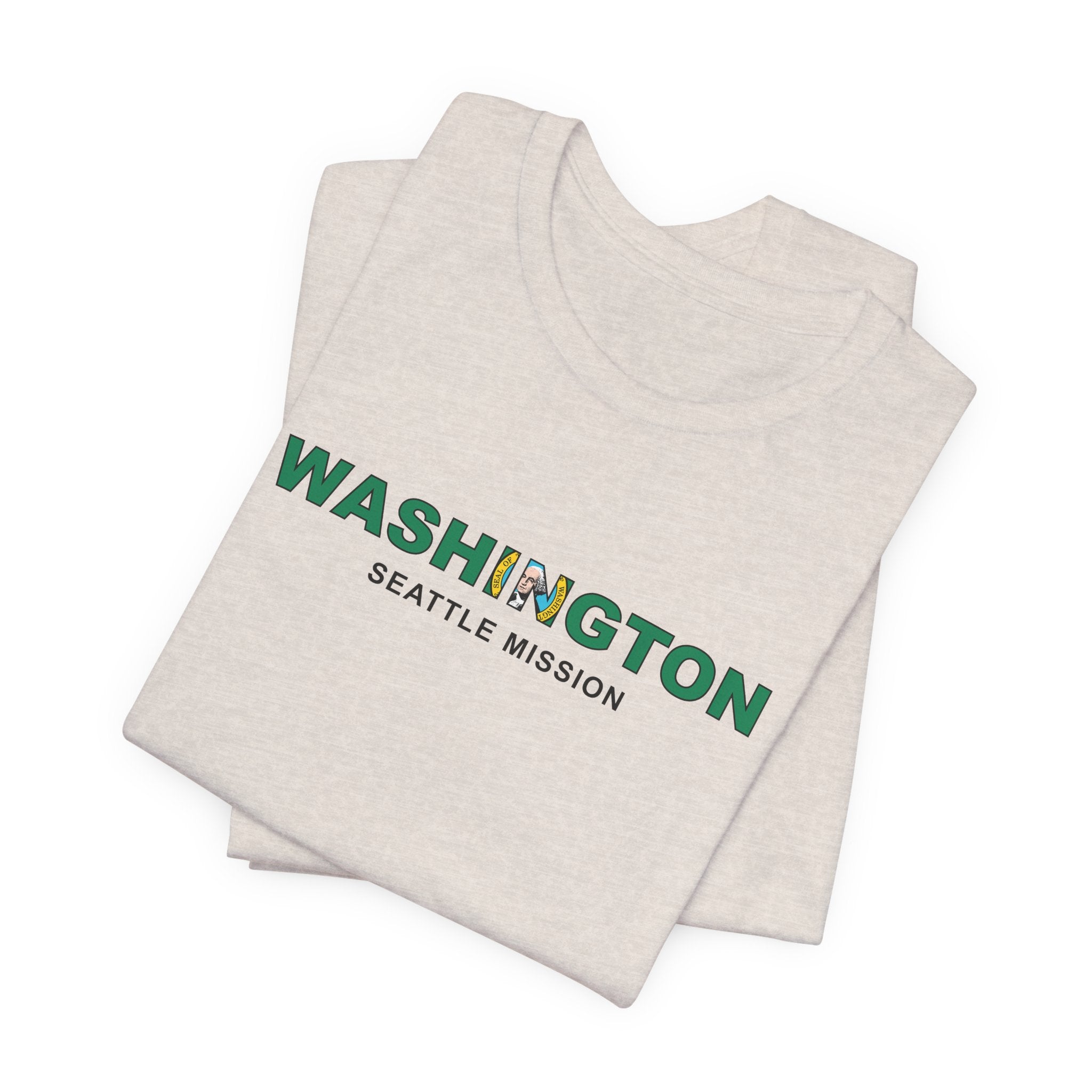 Washington Seattle Mission Flag Title T-shirt - Latter-Day Saint LDS Missionary Gift - Book of Mormon
