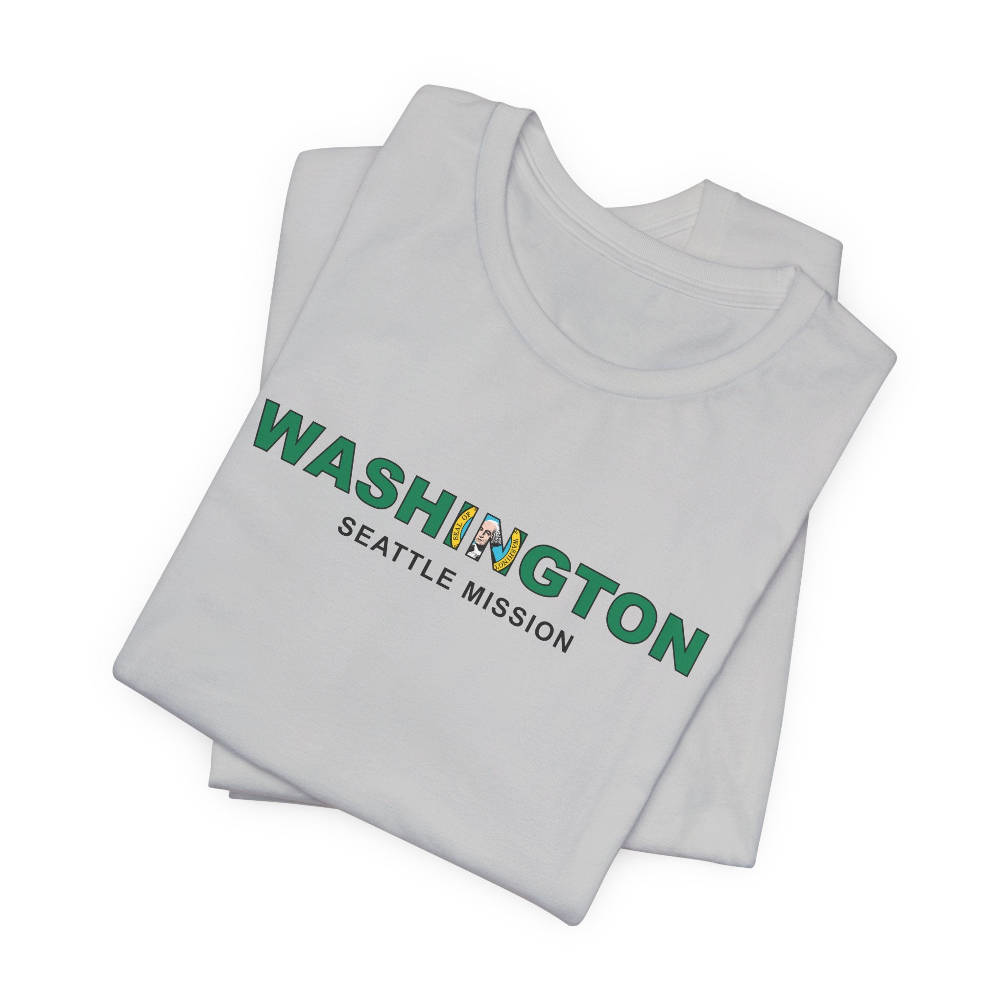 Washington Seattle Mission Flag Title T-shirt - Latter-Day Saint LDS Missionary Gift - Book of Mormon