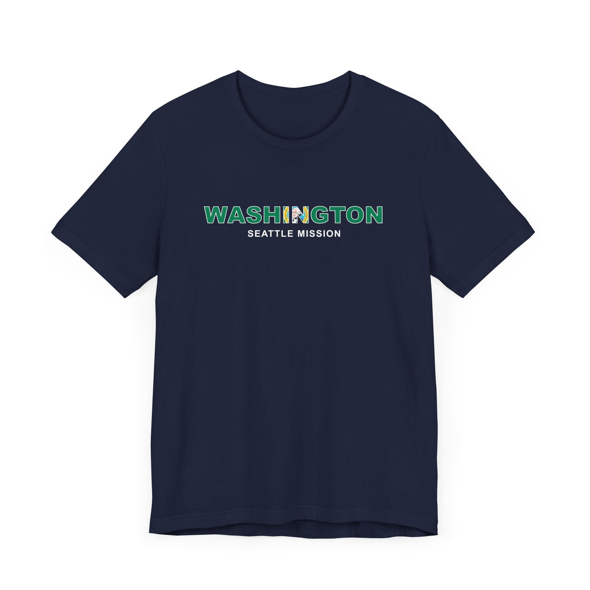 Washington Seattle Mission Flag Title T-shirt - Latter-Day Saint LDS Missionary Gift - Book of Mormon
