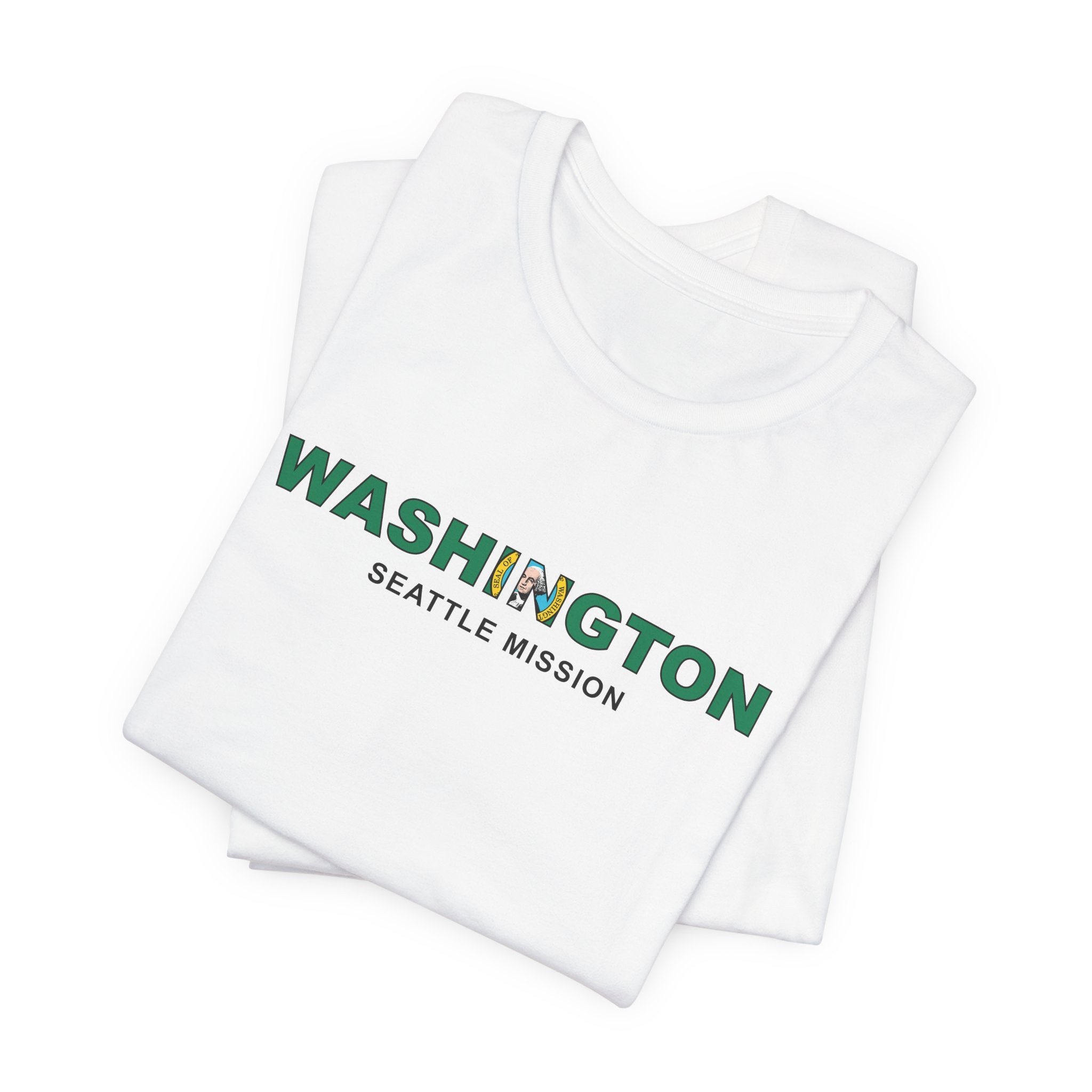 Washington Seattle Mission Flag Title T-shirt - Latter-Day Saint LDS Missionary Gift - Book of Mormon