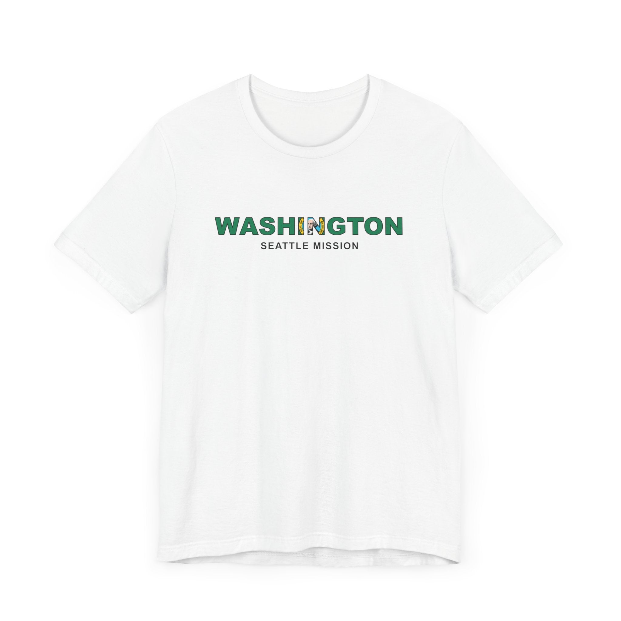 Washington Seattle Mission Flag Title T-shirt - Latter-Day Saint LDS Missionary Gift - Book of Mormon