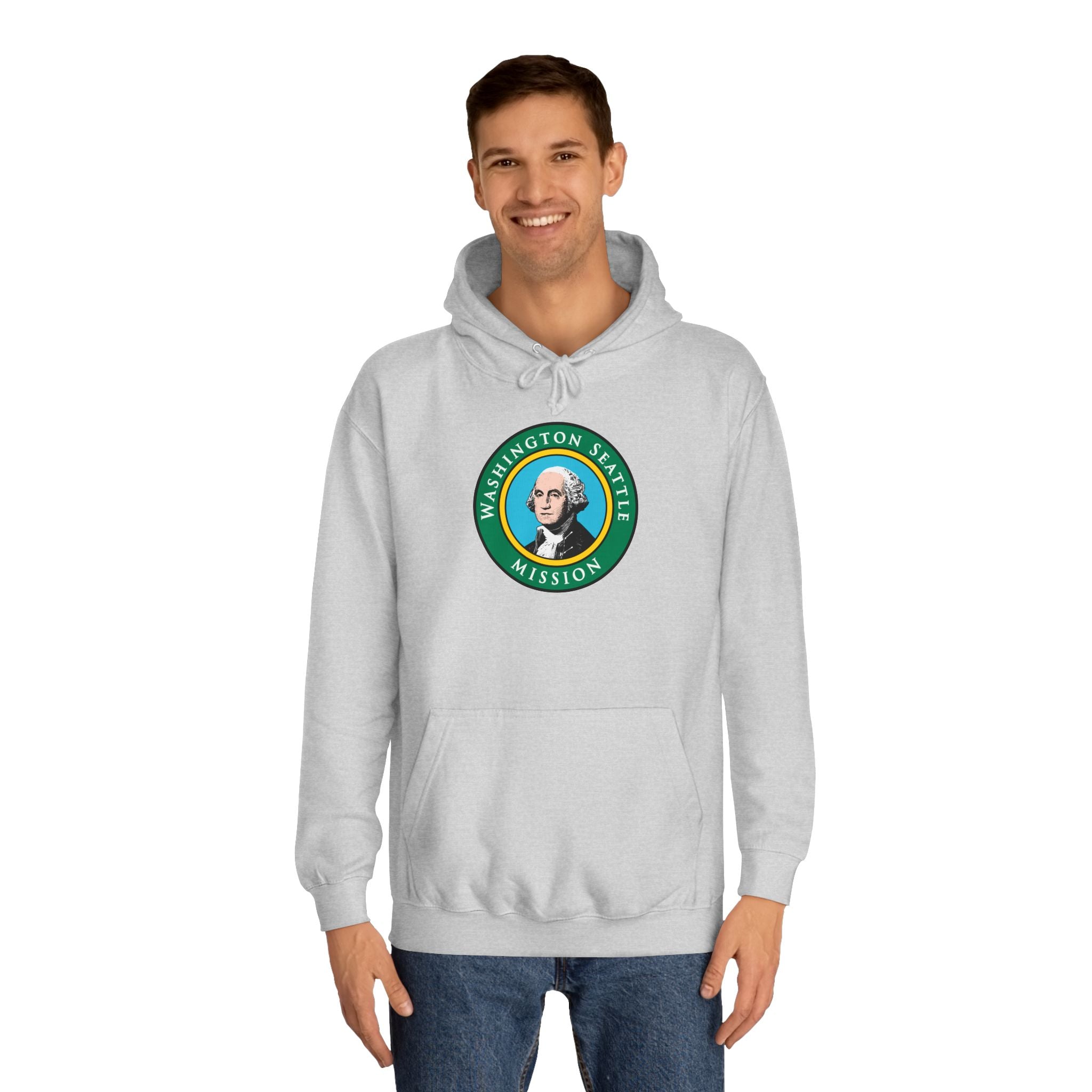 Washington Seattle Mission State Flag Logo (Black Border) College Hoodie - Mission Wishlist - LDS Missionary Gift Store