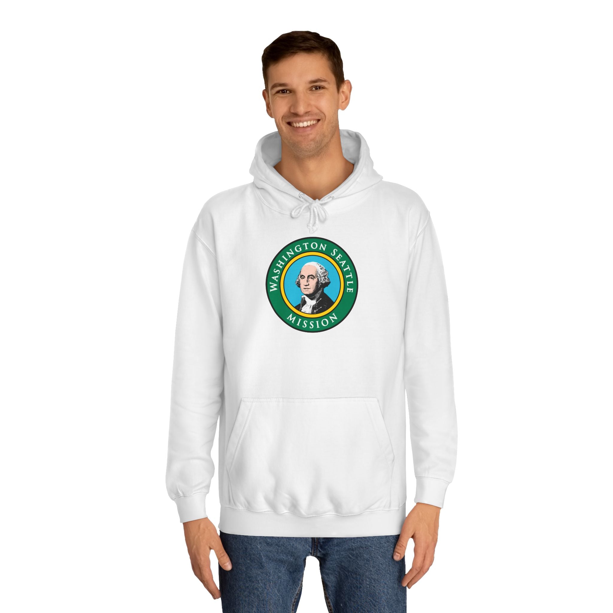 Washington Seattle Mission State Flag Logo (Black Border) College Hoodie - Mission Wishlist - LDS Missionary Gift Store