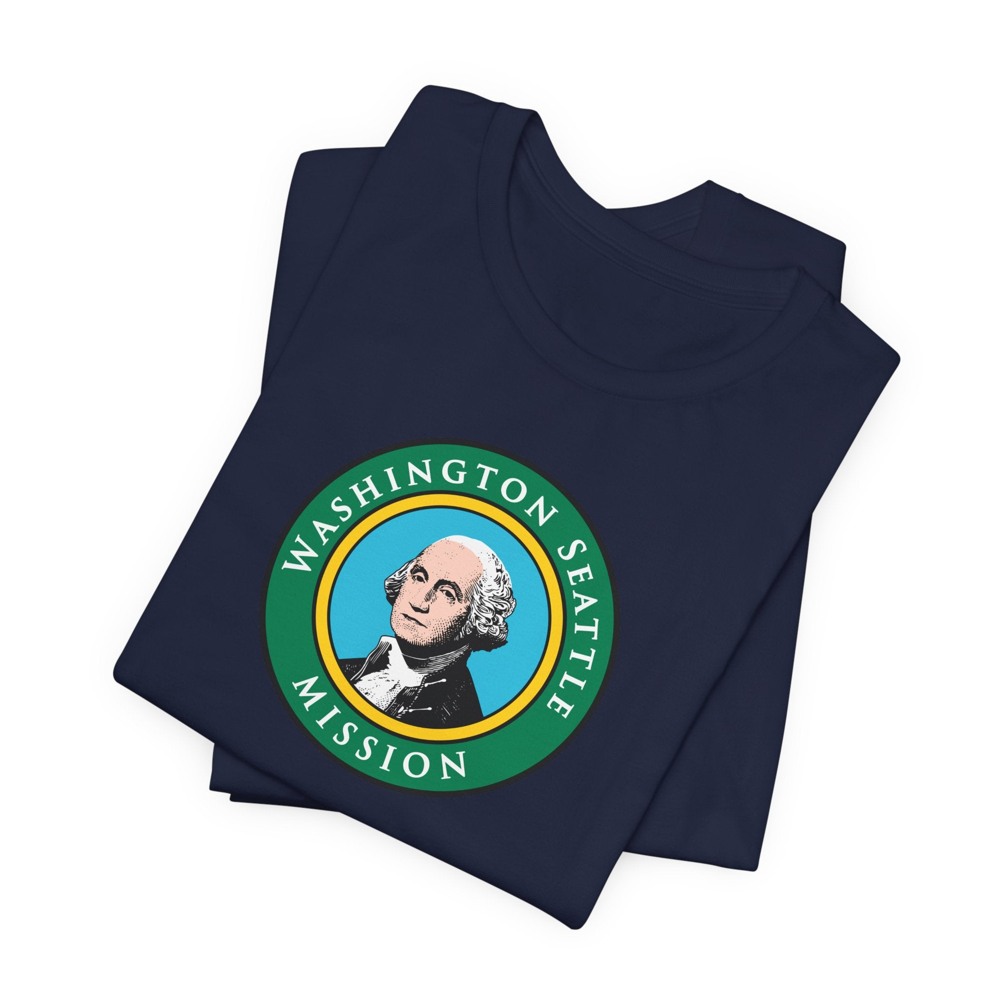 Washington Seattle Mission State Flag Logo (Black Border) T-shirt - Mission Wishlist - LDS Missionary Gift Store