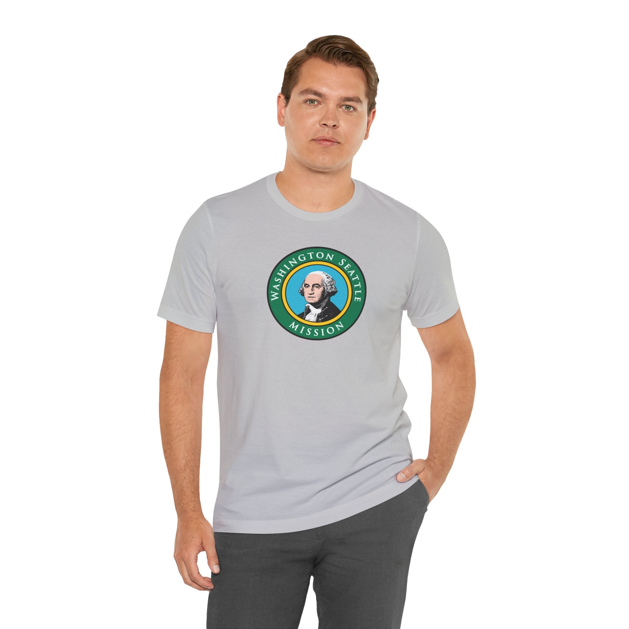 Washington Seattle Mission State Flag Logo (Black Border) T-shirt - Mission Wishlist - LDS Missionary Gift Store