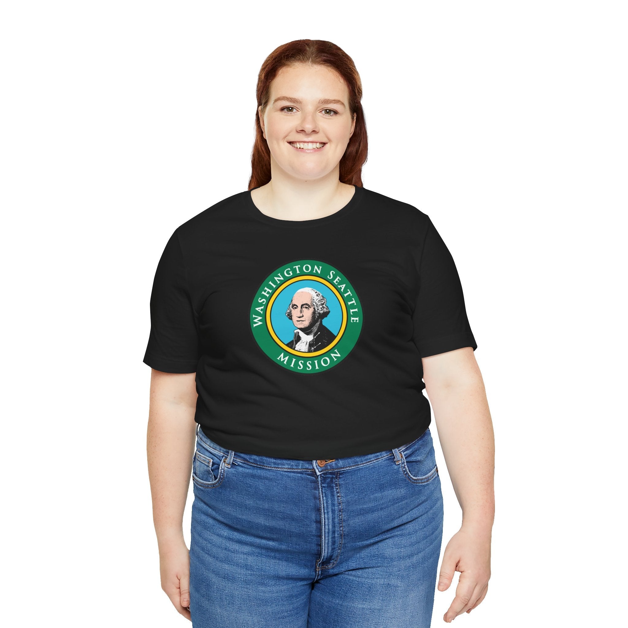 Washington Seattle Mission State Flag Logo (Black Border) T-shirt - Mission Wishlist - LDS Missionary Gift Store