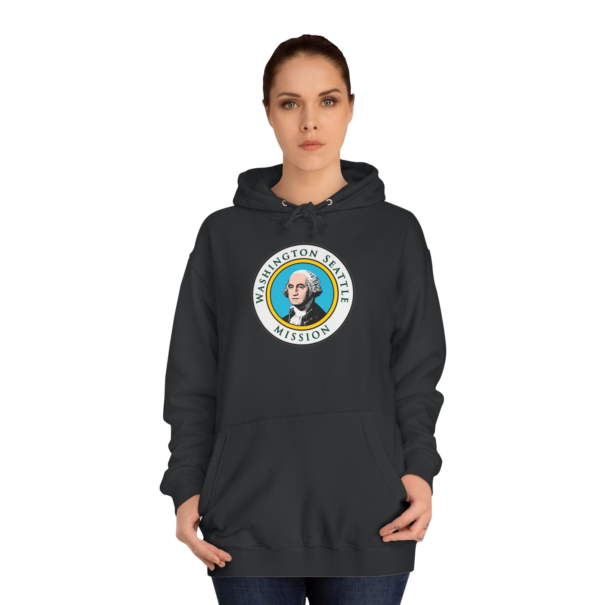 Washington Seattle Mission State Flag Logo (White Border) College Hoodie - Mission Wishlist - LDS Missionary Gift Store