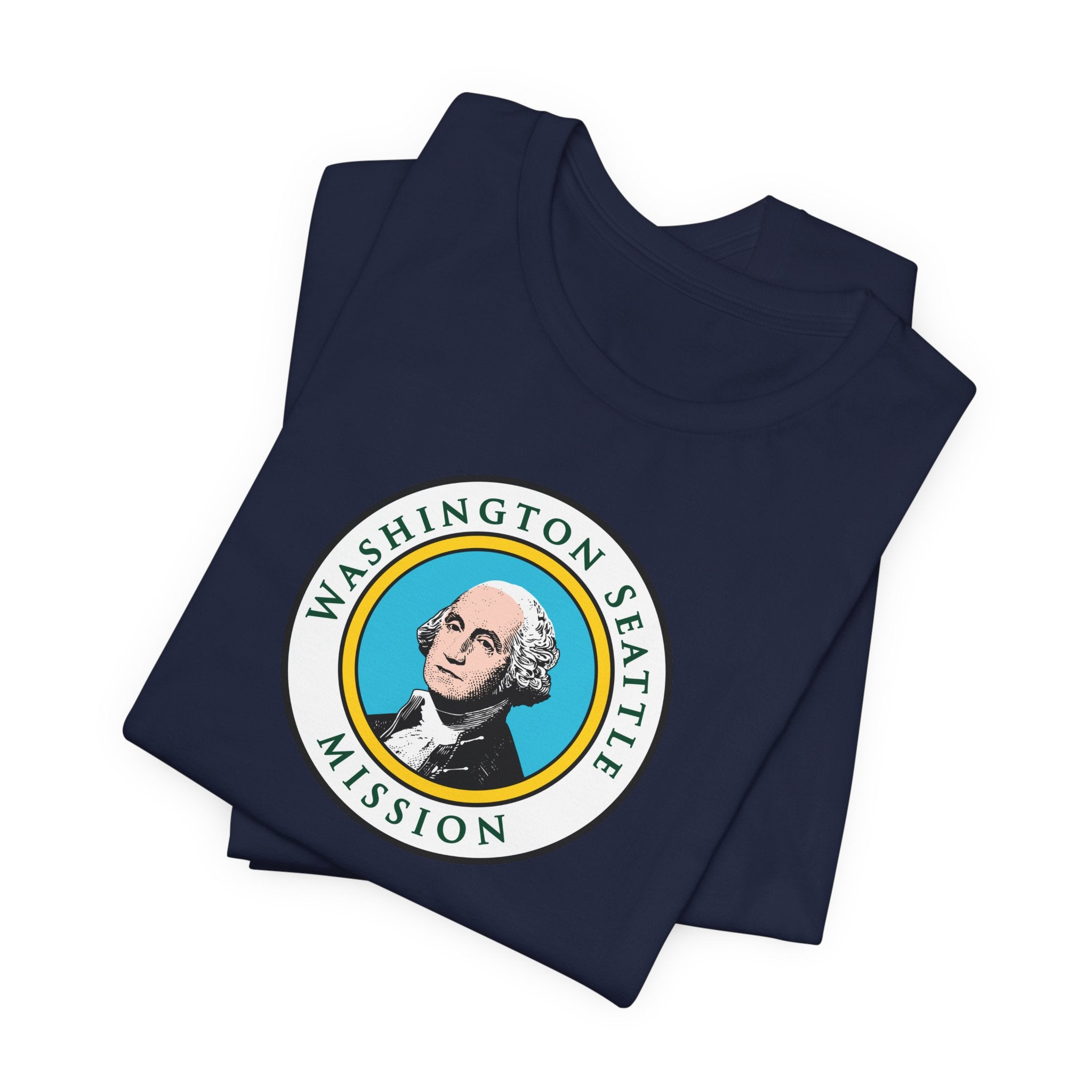 Washington Seattle Mission State Flag Logo (White Border) T-shirt - Mission Wishlist - LDS Missionary Gift Store