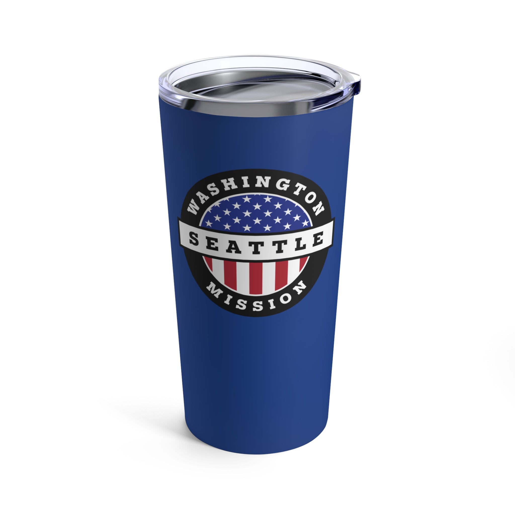 Washington Seattle Mission USA Flag Logo Tumbler 20oz Blue - Latter-Day Saint LDS Missionary Gift - Book of Mormon