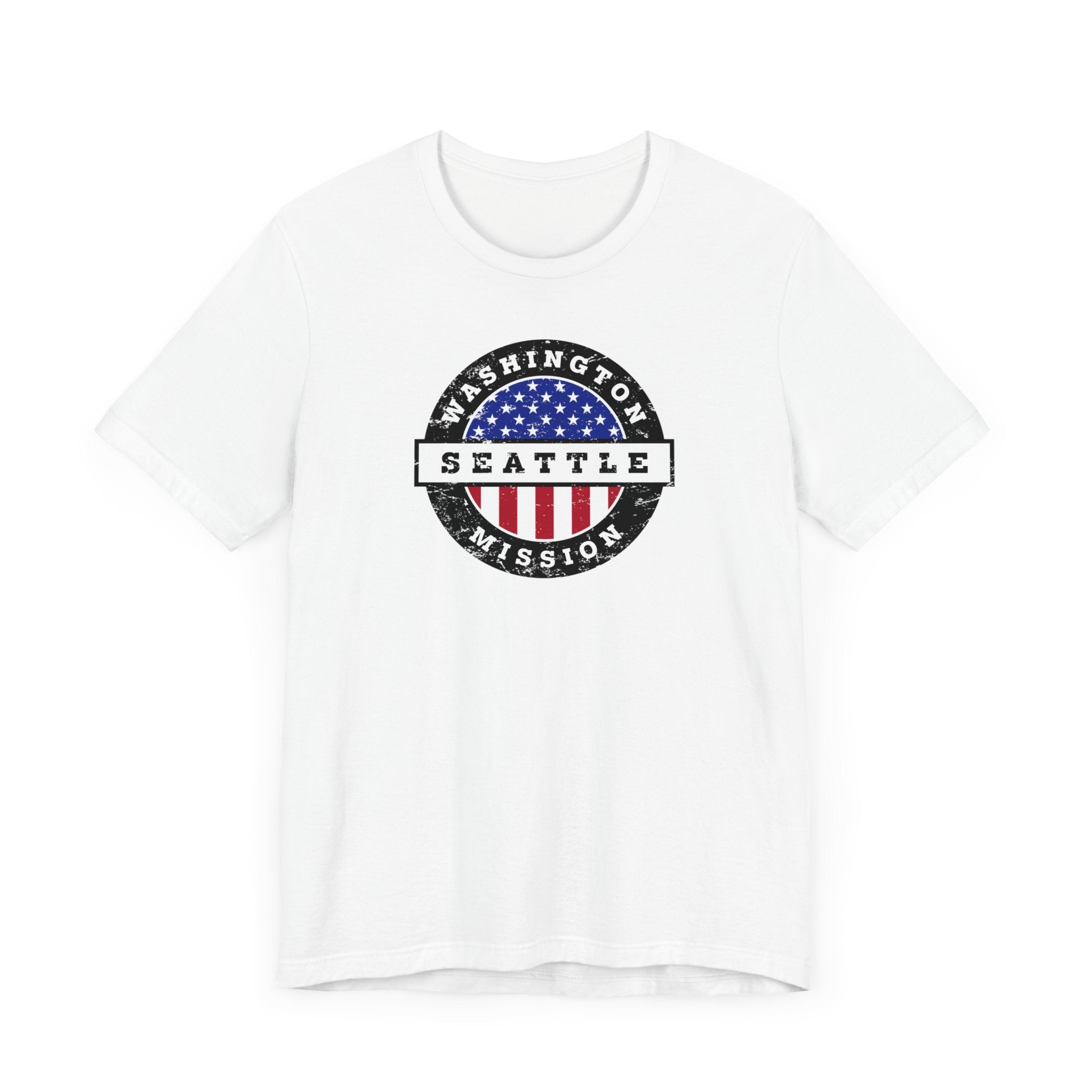 Washington Seattle Mission Vintage Circular USA Flag T-Shirt - Mission Wishlist - LDS Missionary Gift Store