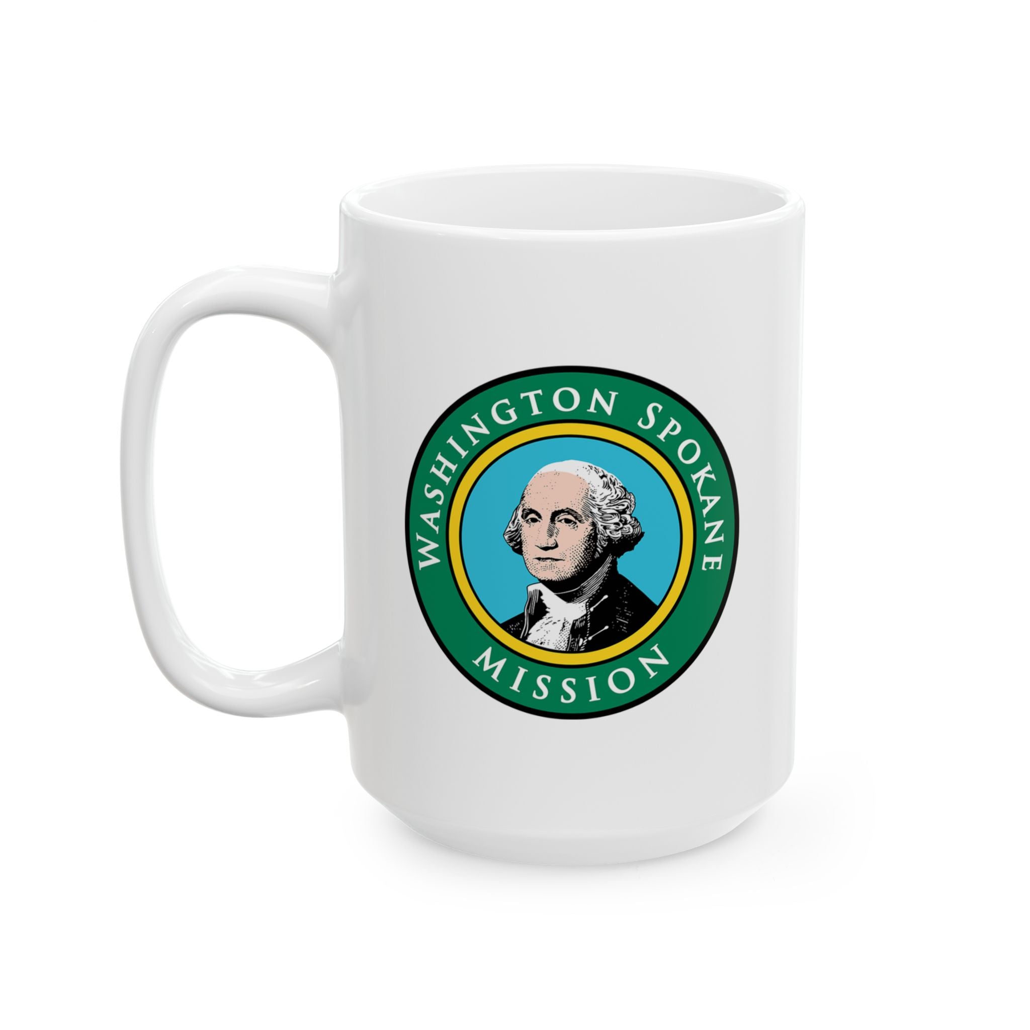Washington Spokane Mission State Flag Logo Ceramic Mug White - Mission Wishlist - LDS Missionary Gift Store
