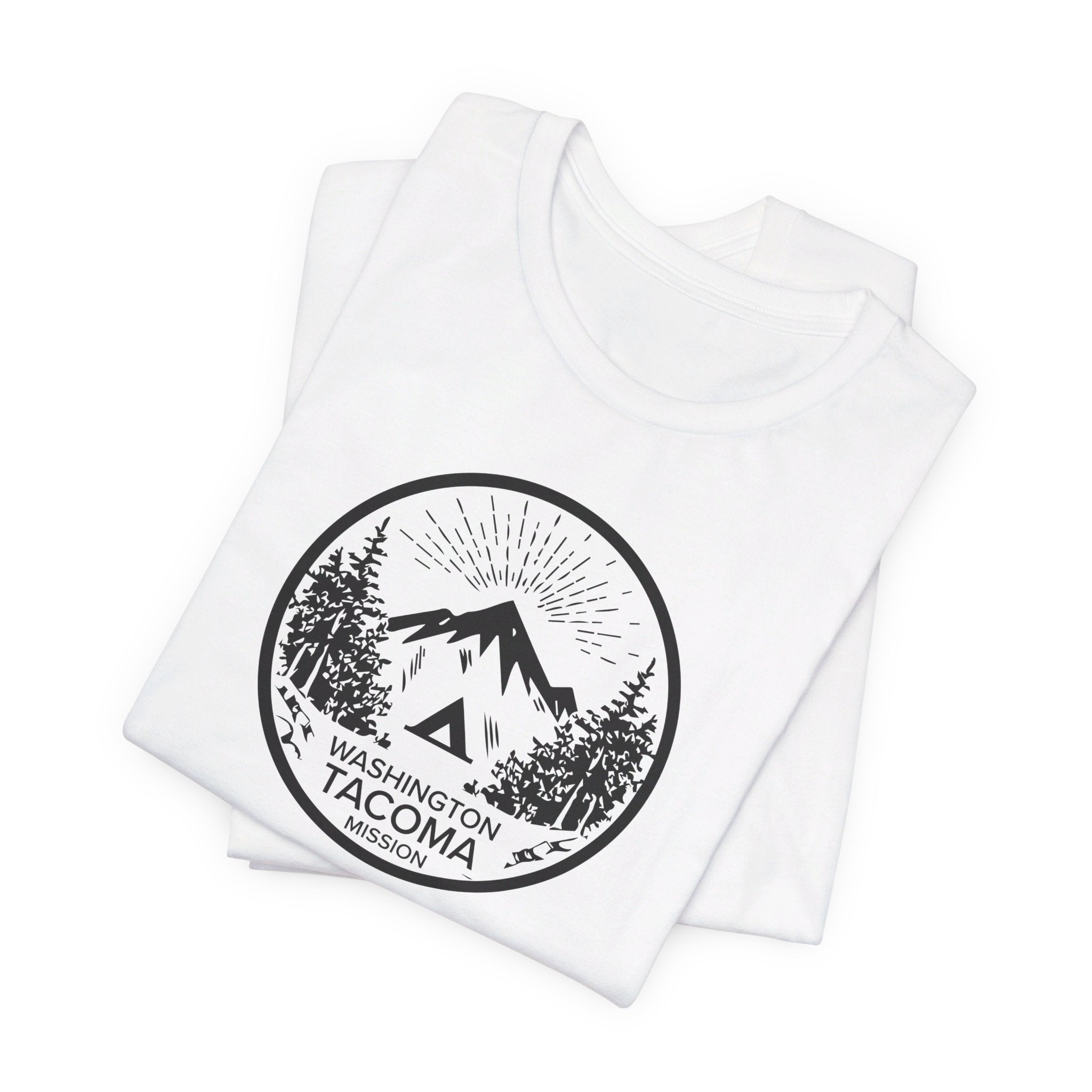 Washington Tacoma Mission Circular Monochrome Logo T-Shirt - Mission Wishlist - LDS Missionary Gift Store