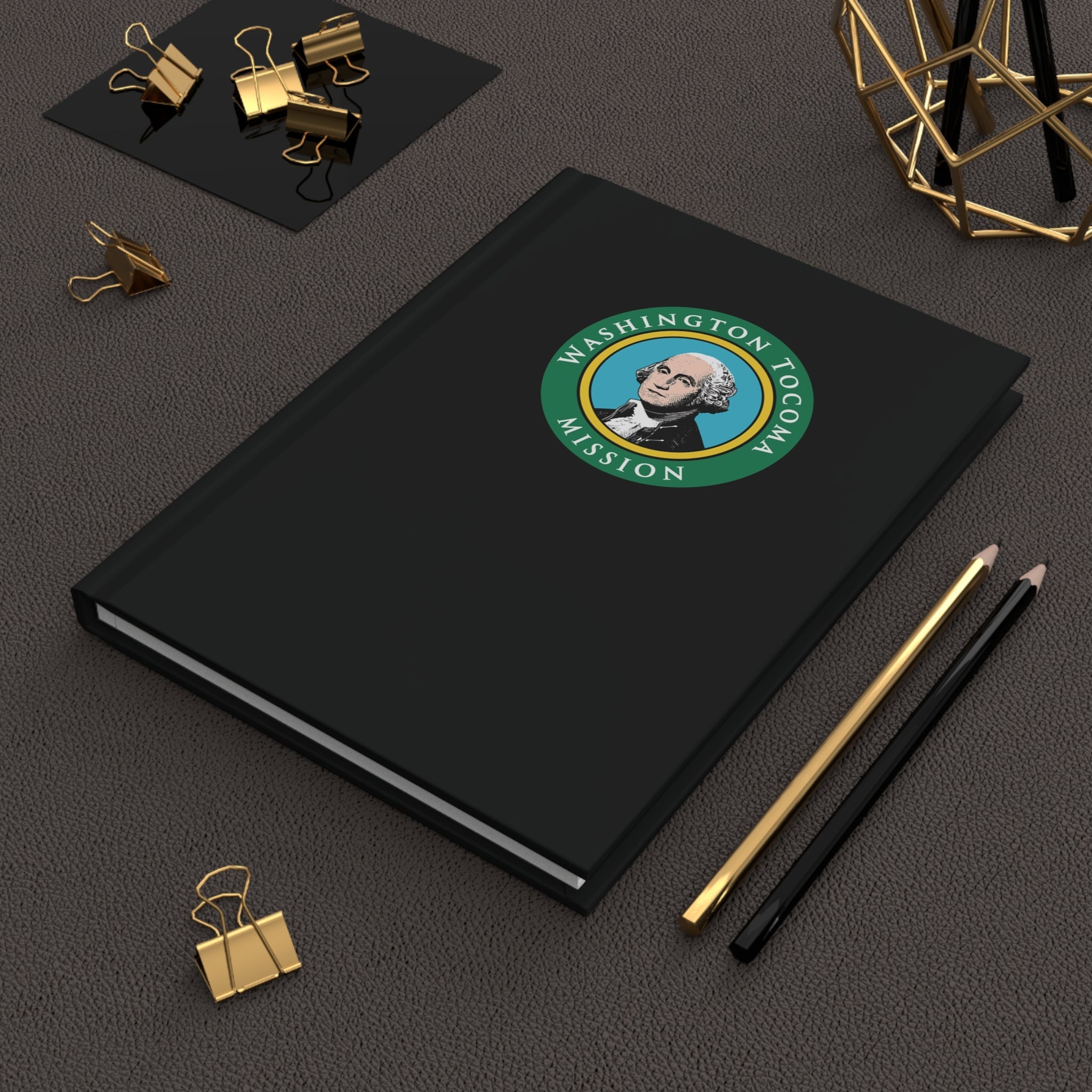 Washington Tacoma Mission Logo Design Black Hardcover Journal Matte - Latter-Day Saint LDS Missionary Gift - Book of Mormon