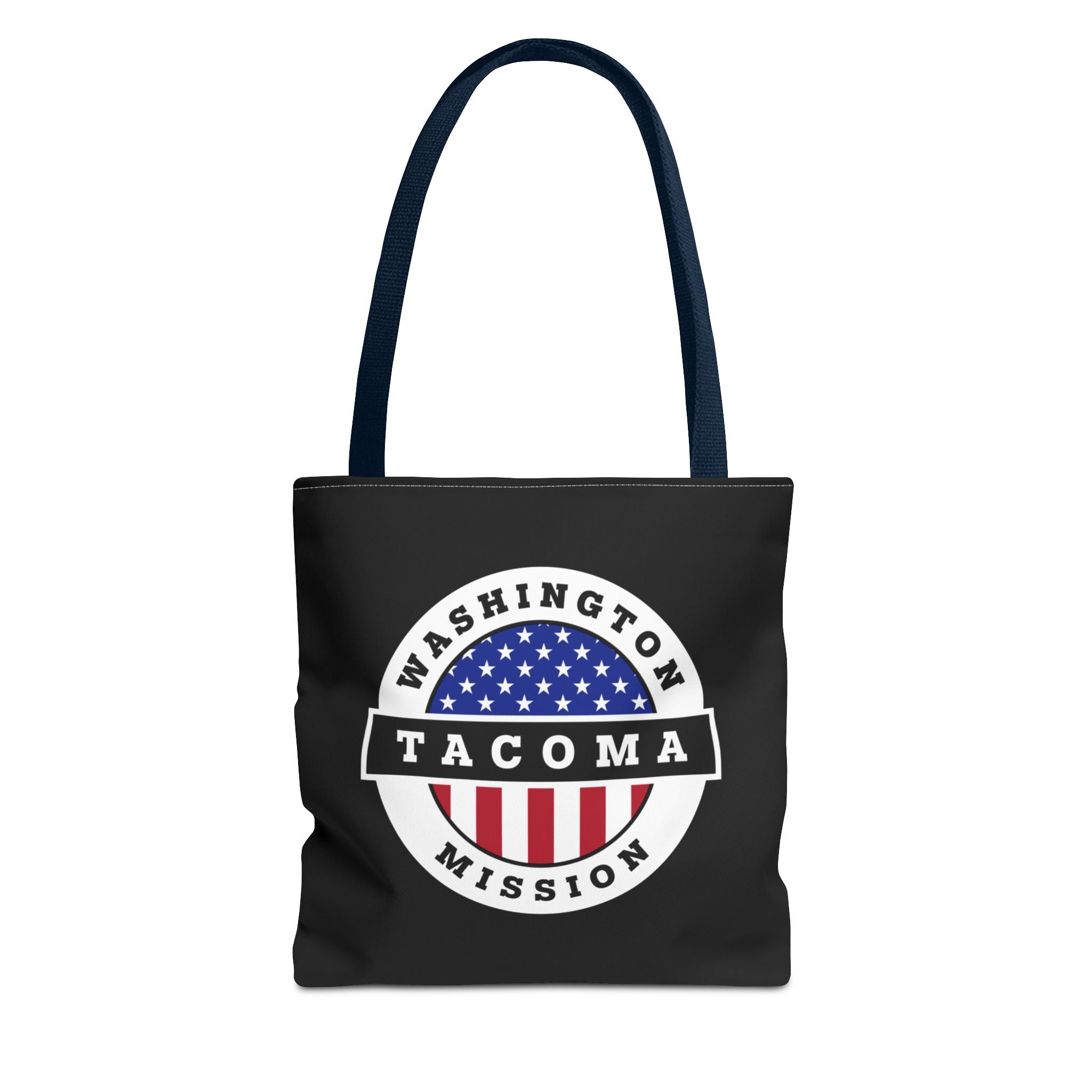 Washington Tacoma Mission USA Flag Logo Tote Bag Black - Mission Wishlist - LDS Missionary Gift Store