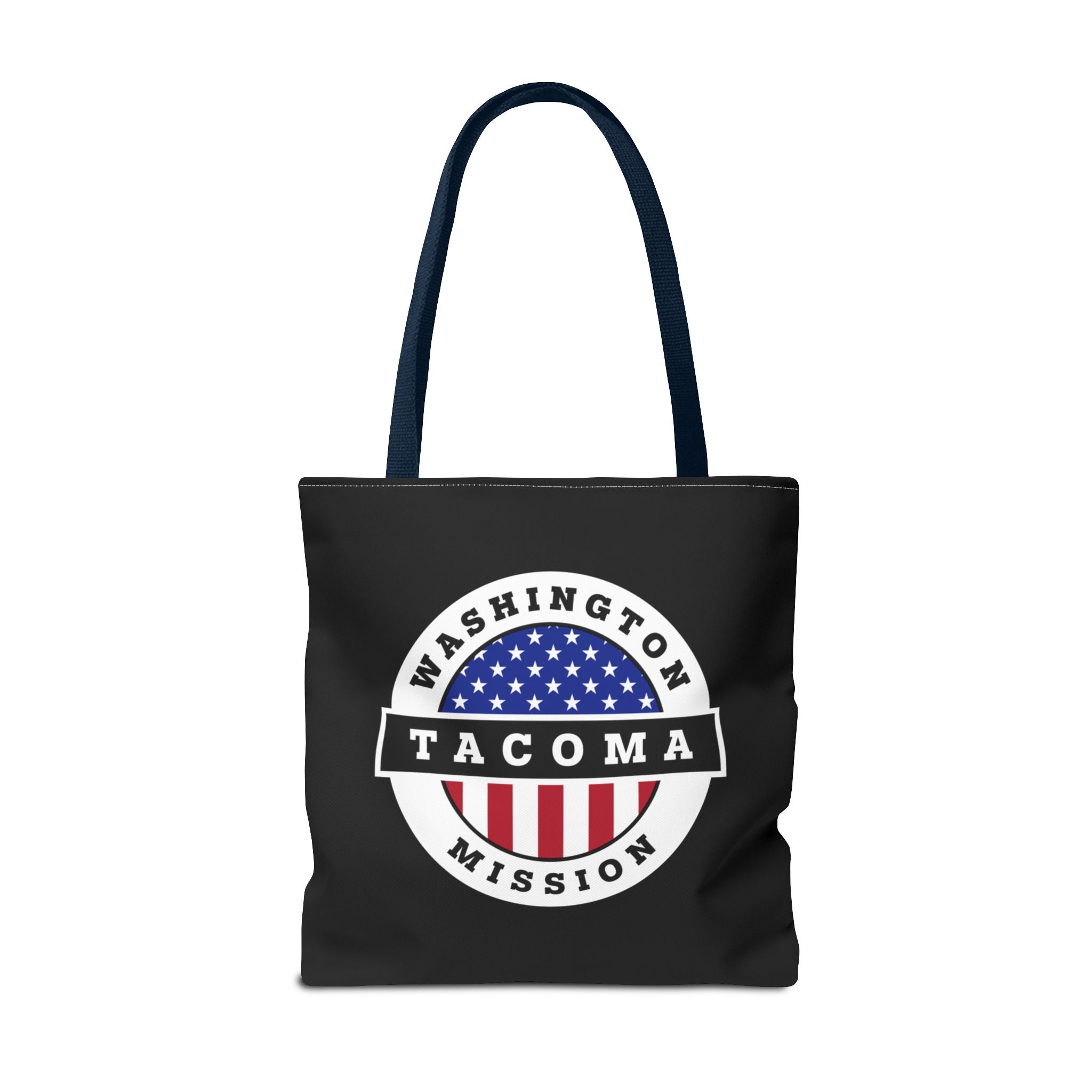 Washington Tacoma Mission USA Flag Logo Tote Bag Black - Mission Wishlist - LDS Missionary Gift Store