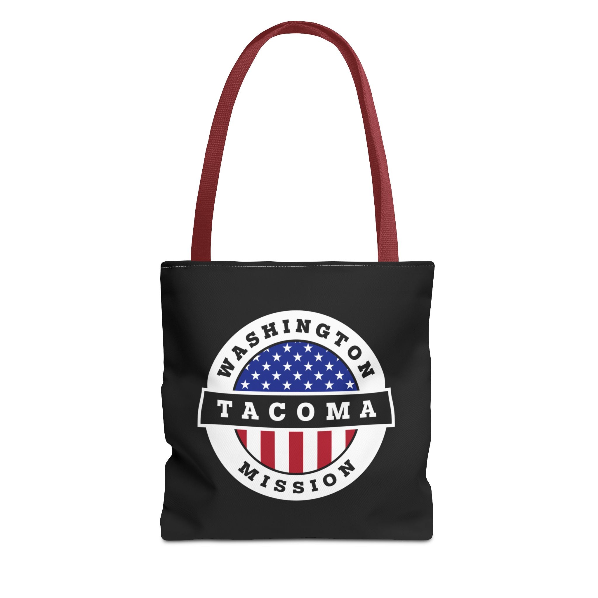 Washington Tacoma Mission USA Flag Logo Tote Bag Black - Mission Wishlist - LDS Missionary Gift Store