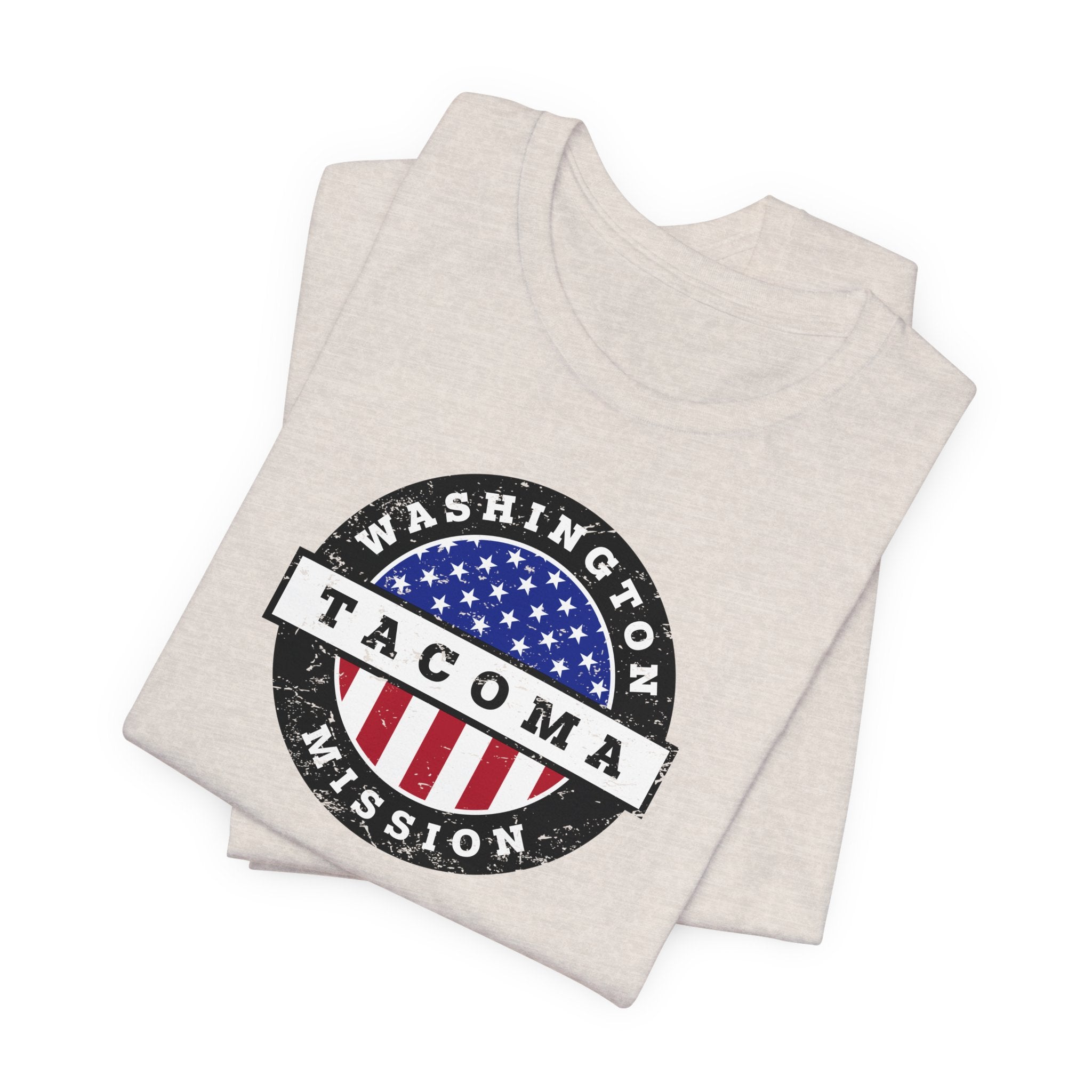 Washington Tacoma Mission Vintage Circular USA Flag T-Shirt - Mission Wishlist - LDS Missionary Gift Store