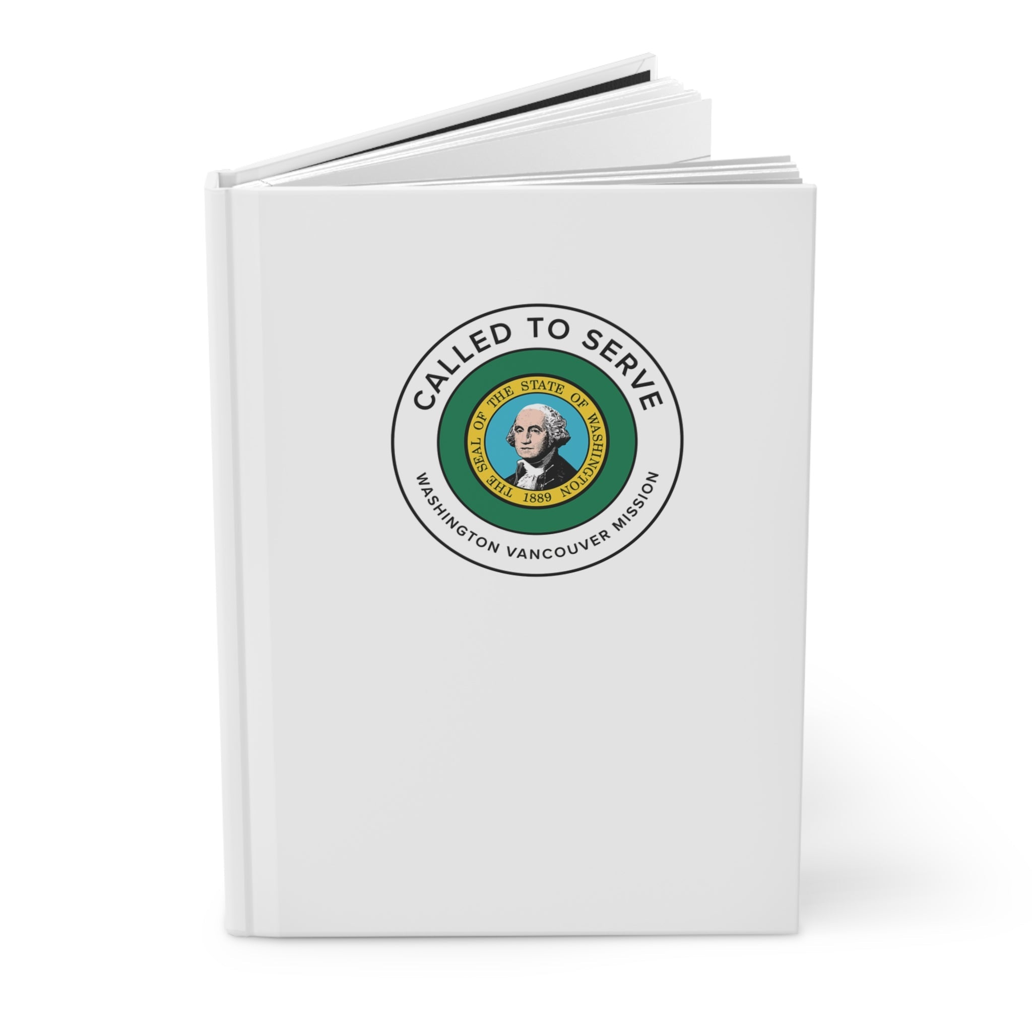 Washington Vancouver Mission Circle Flag Called to Serve White Hardcover Journal Matte - Latter-Day Saint LDS Missionary Gift - Book of Mormon