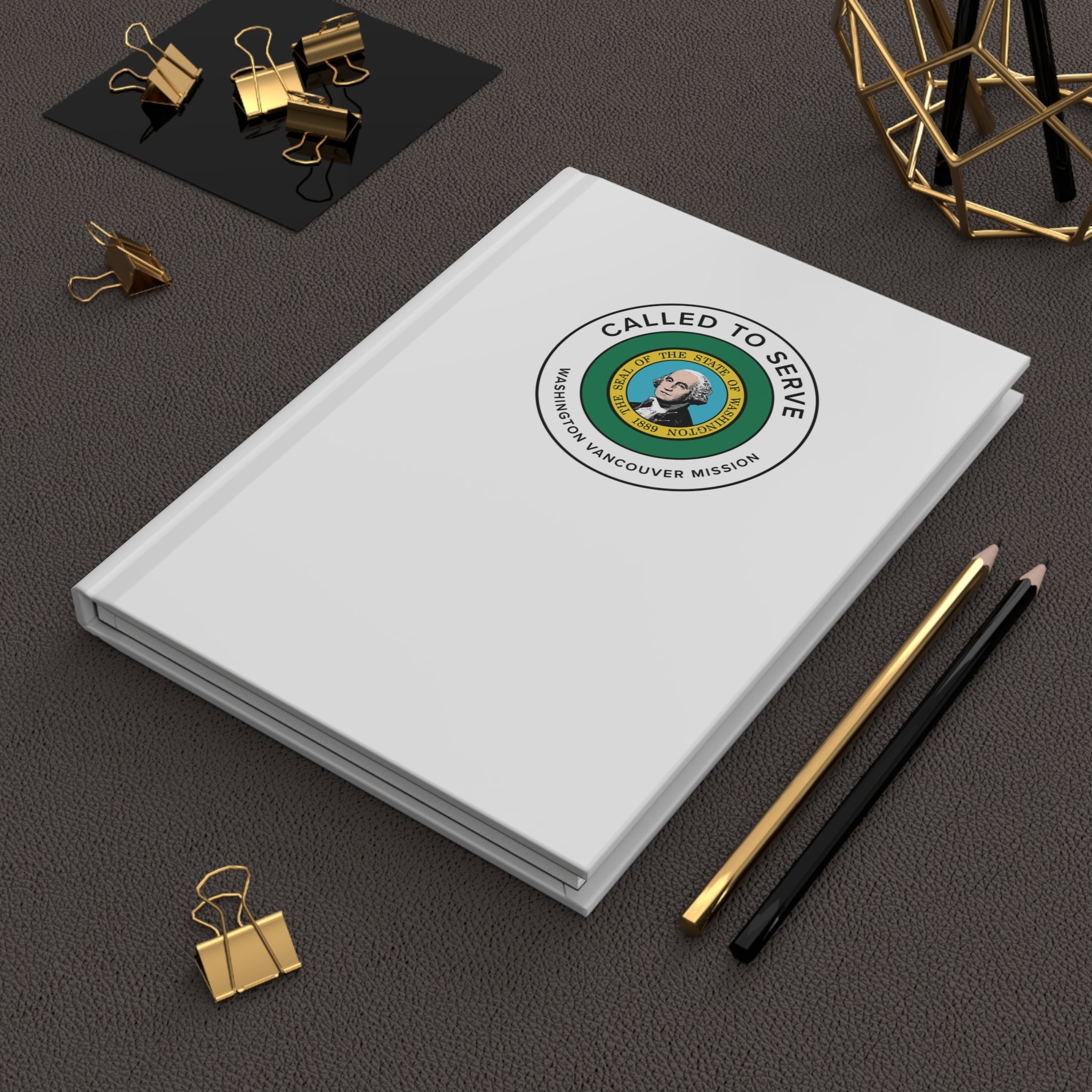 Washington Vancouver Mission Circle Flag Called to Serve White Hardcover Journal Matte - Latter-Day Saint LDS Missionary Gift - Book of Mormon