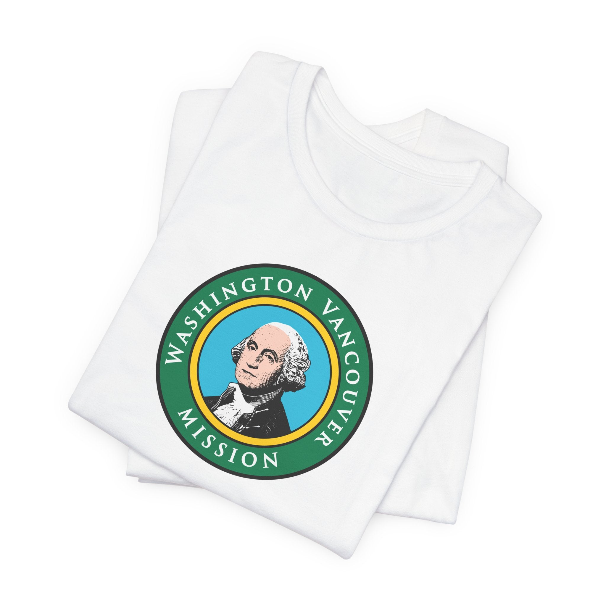 Washington Vancouver Mission State Flag Logo (Black Border) T-shirt - Mission Wishlist - LDS Missionary Gift Store